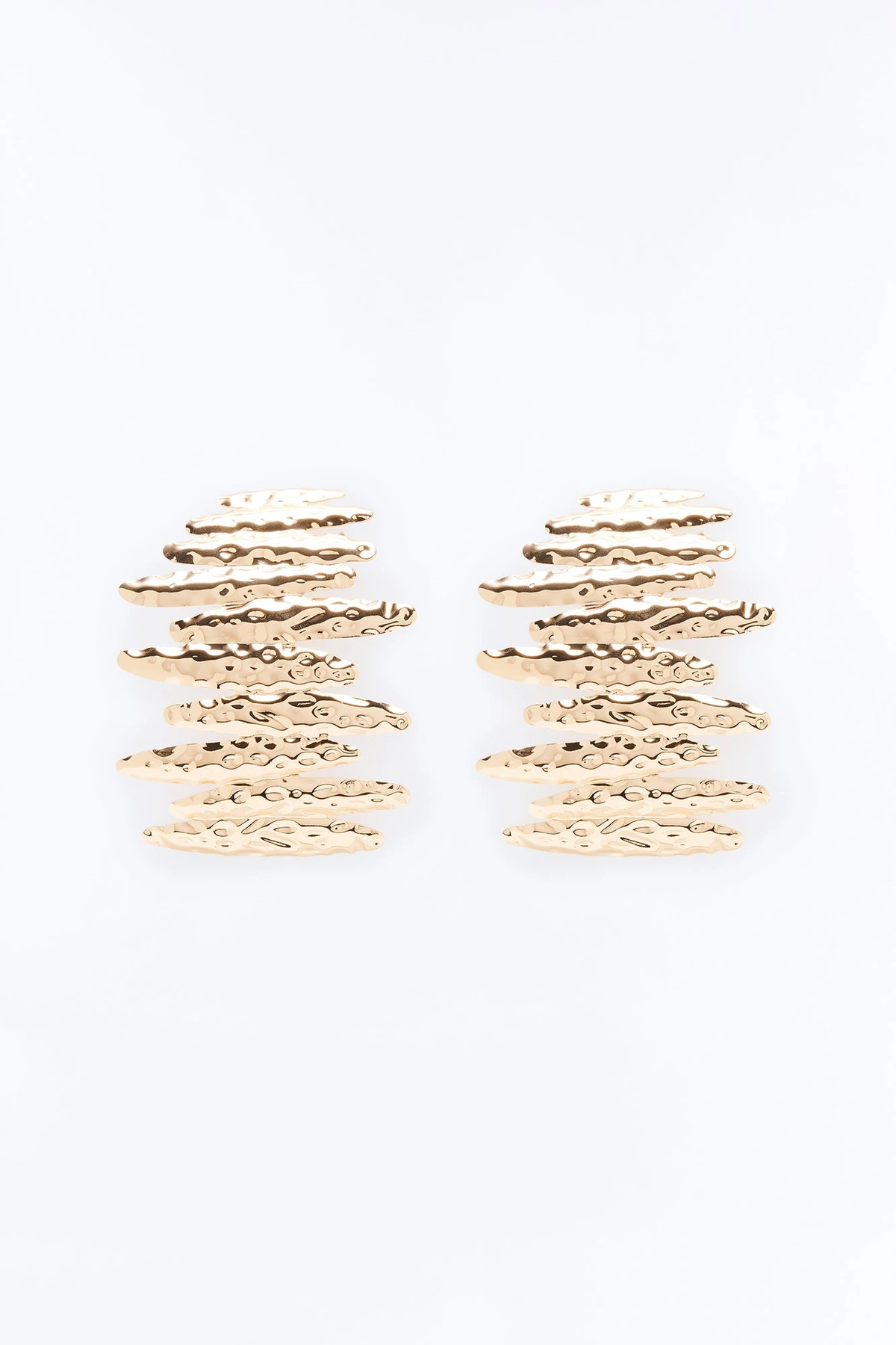 Tidal Wave Textured Drop Earrings - Gold — Dourado