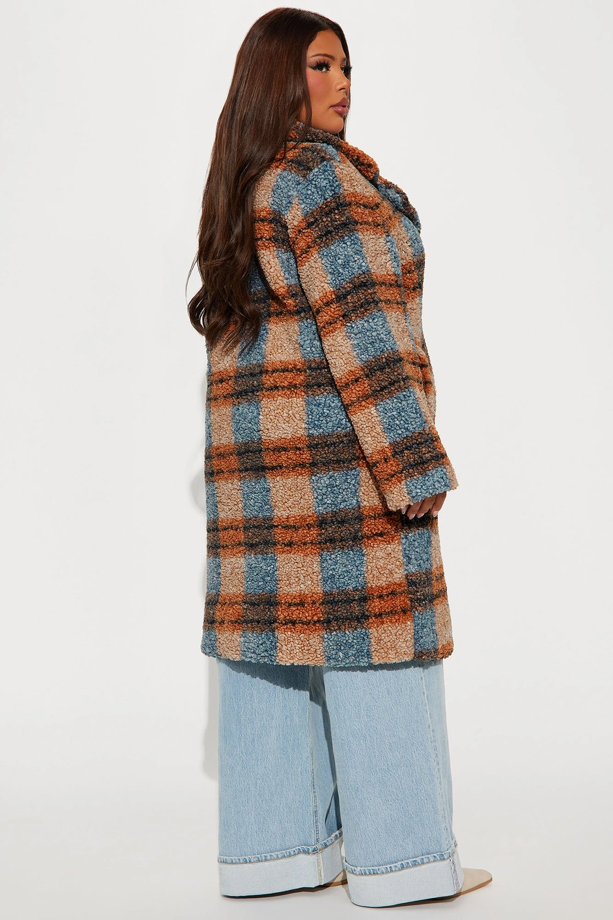 Slow Mornings Sherpa Trench Coat - Blue/combo — Azul/combinação