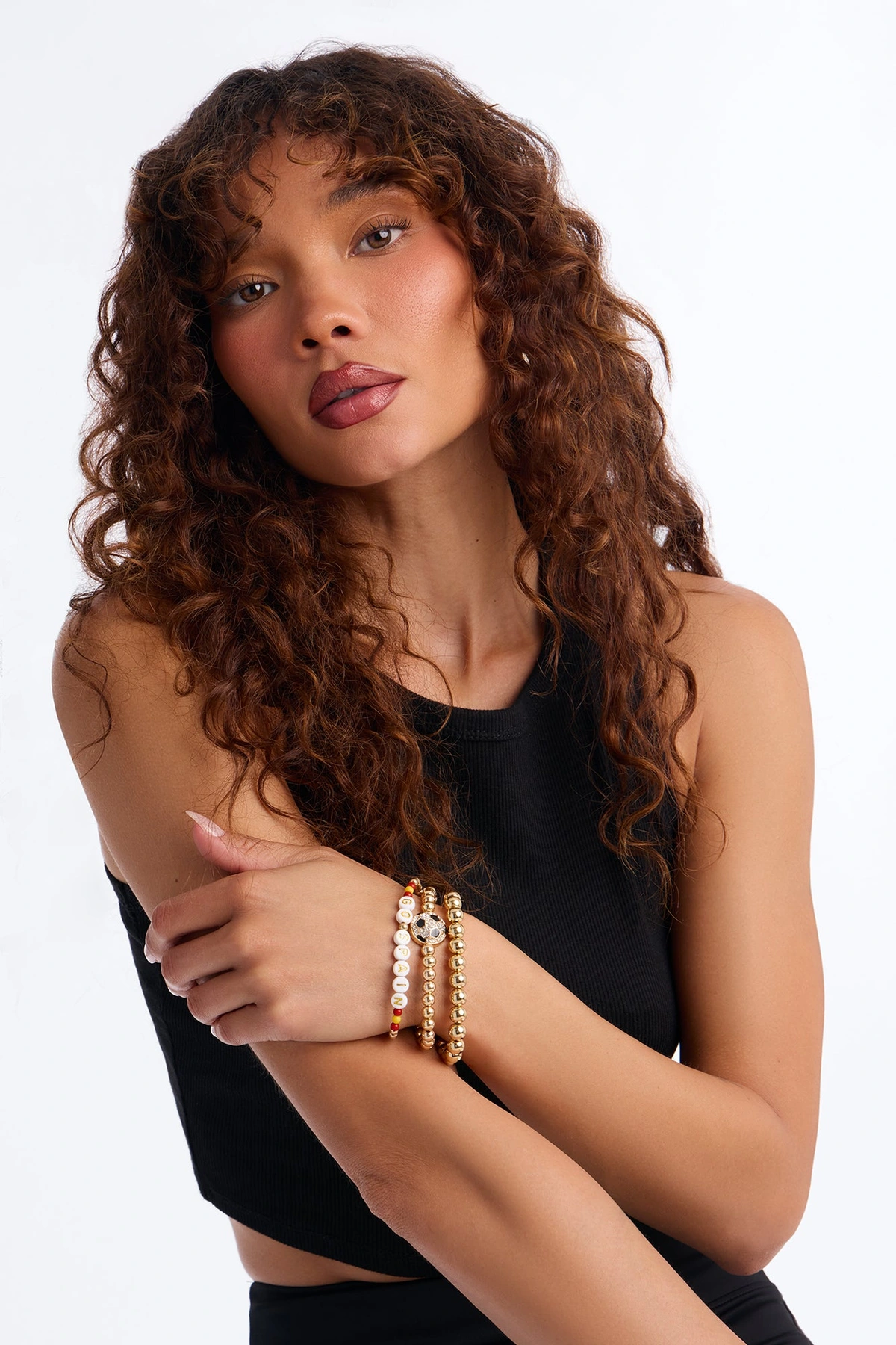 Go Spain Soccer 3 Piece Bracelet Set - Gold — Dourado