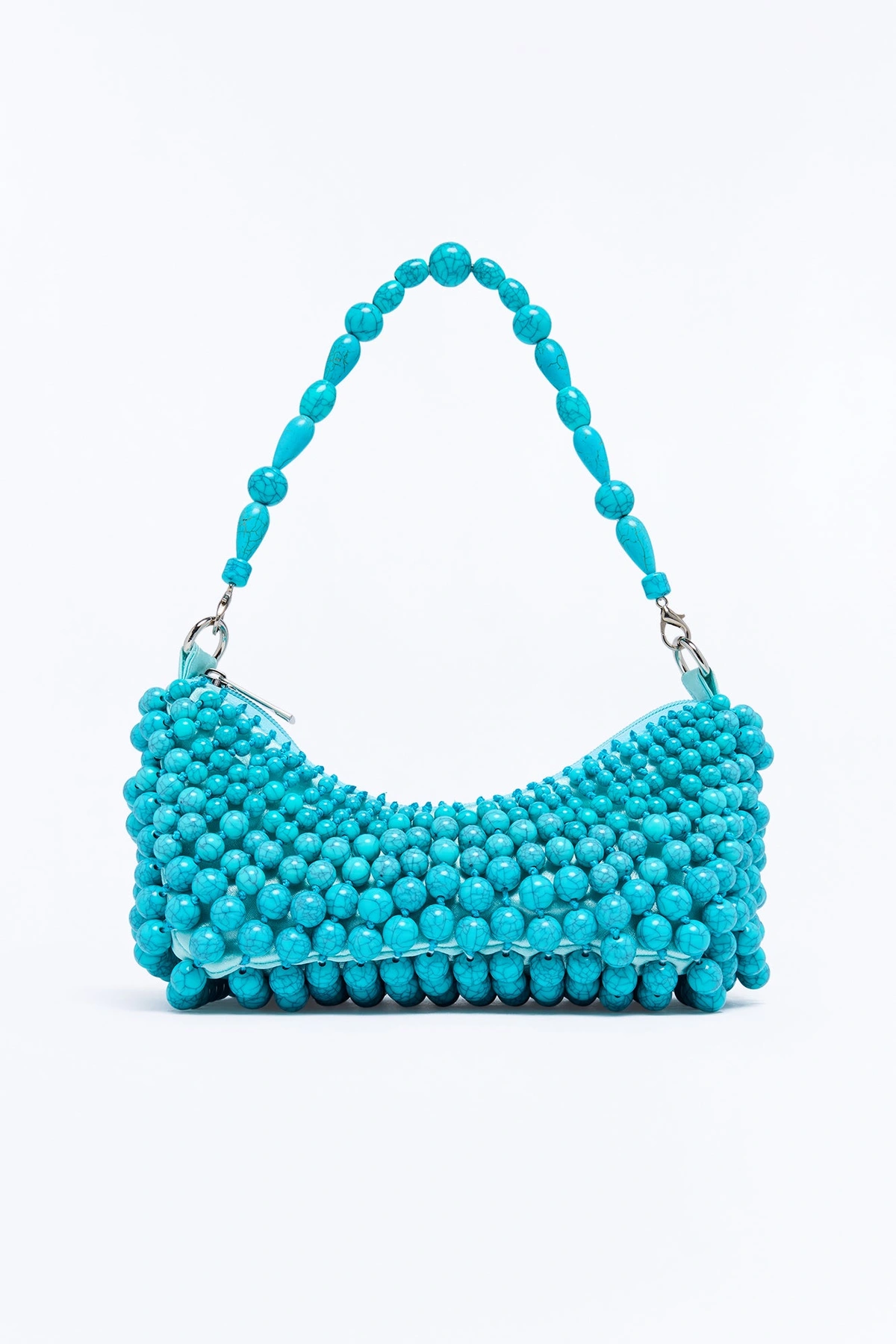 Ibiza Sun Beaded Shoulder Handbag - Blue — Azul