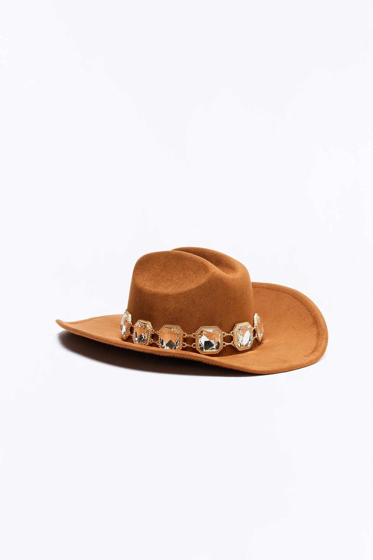 Livin' It Up Faux Suede Cowboy Hat - Cognac — Cognac