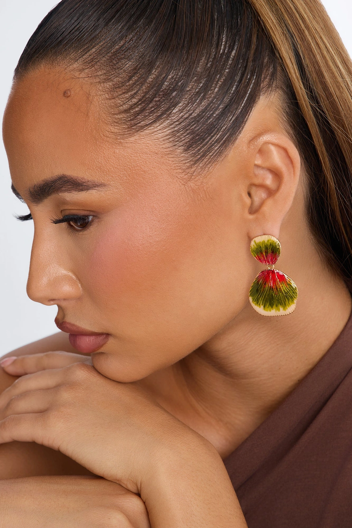 Season's Changing Earrings - Gold/Green — Dourado/Verde