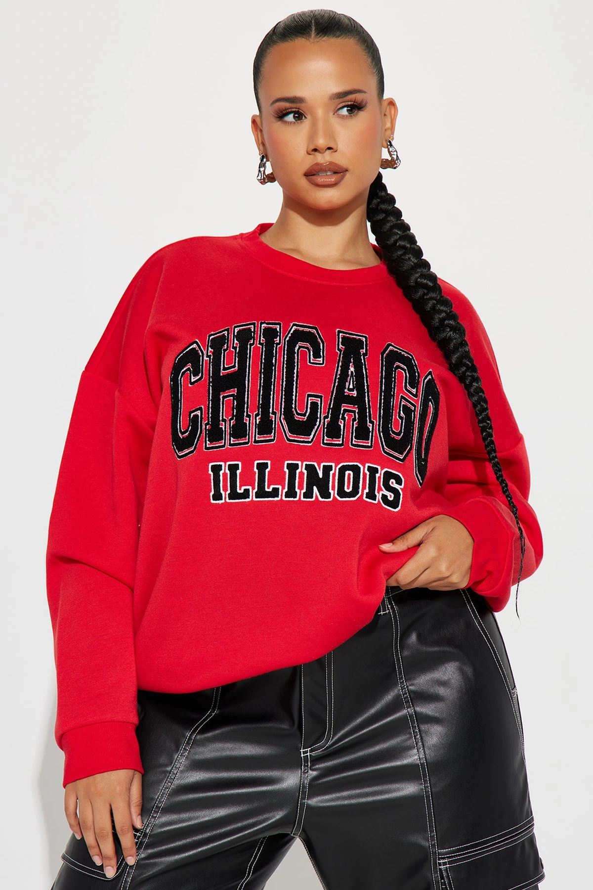 Chicago Crew Neck Sweatshirt - Red — Vermelho