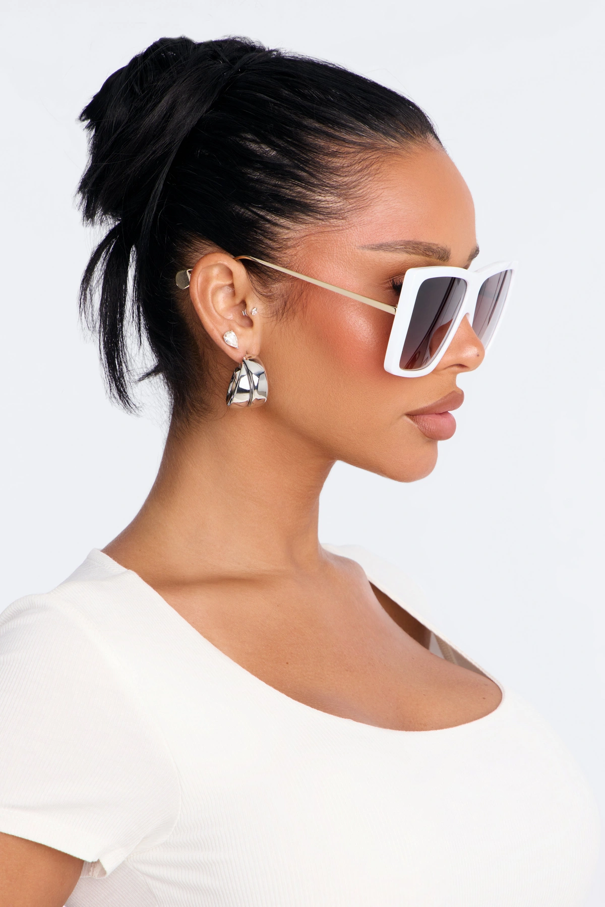 Down The Highway Sunglasses - White — Branco