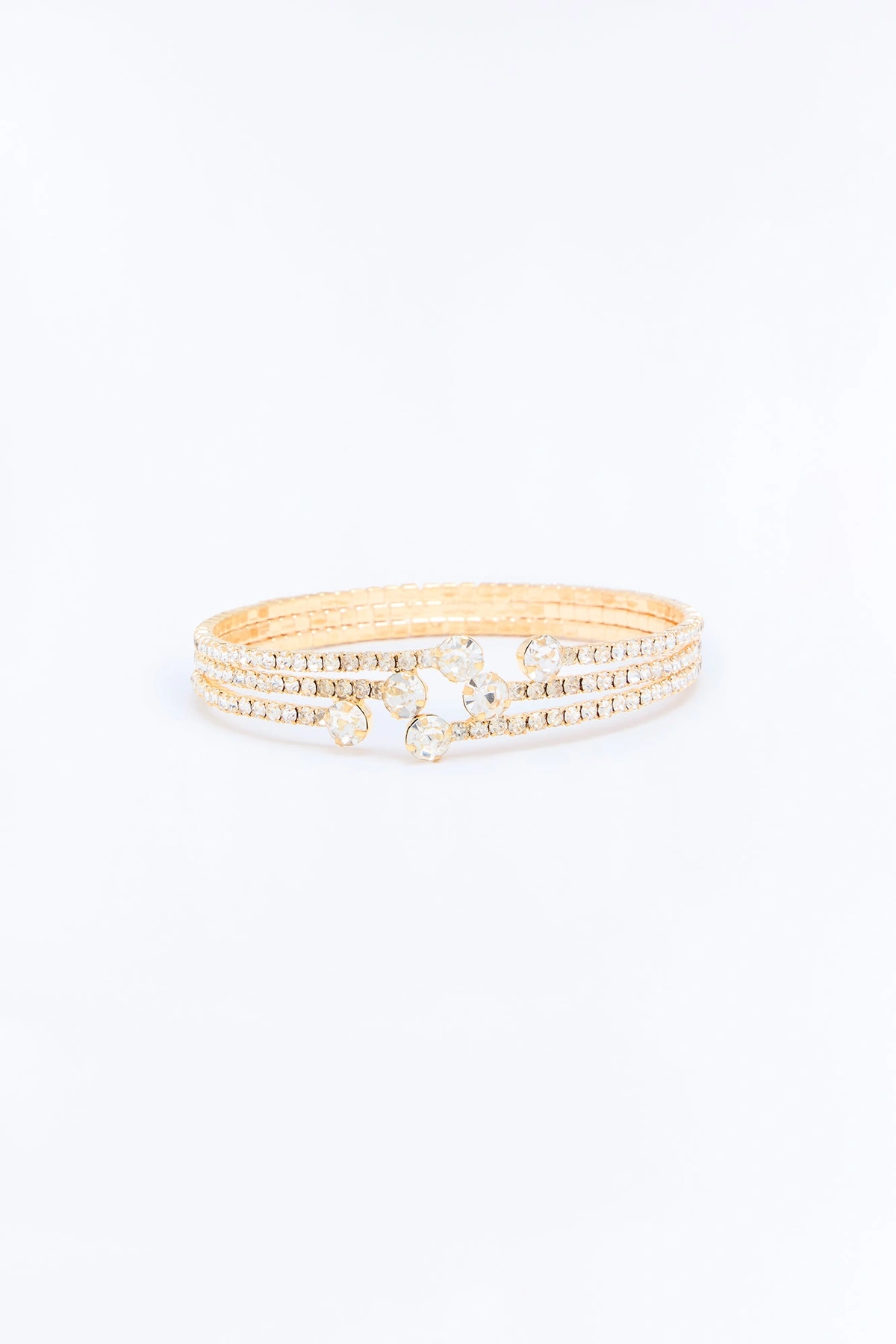 Valentina Rhinestone Bracelet - Gold — Dourado