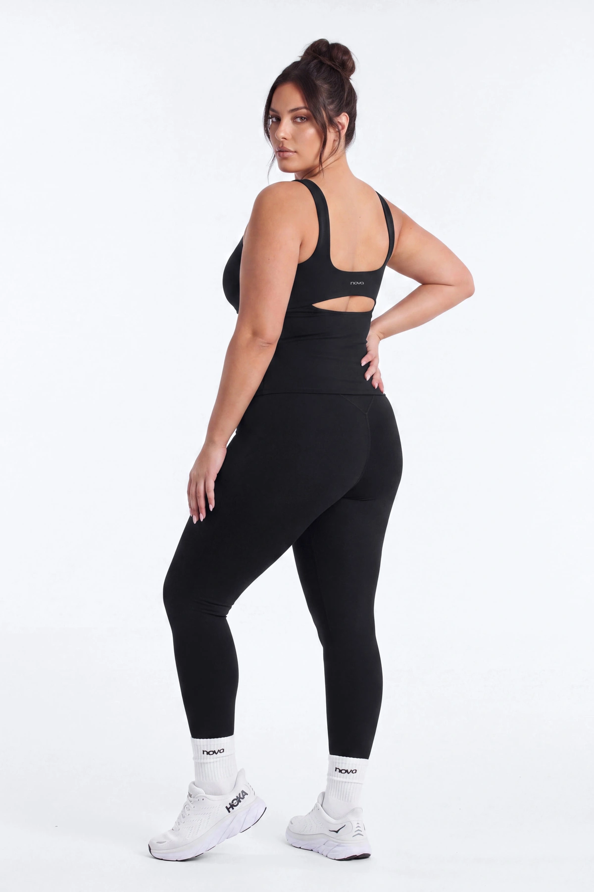CloudForm™ Cut Out Back Sport Tank - Black — Preto