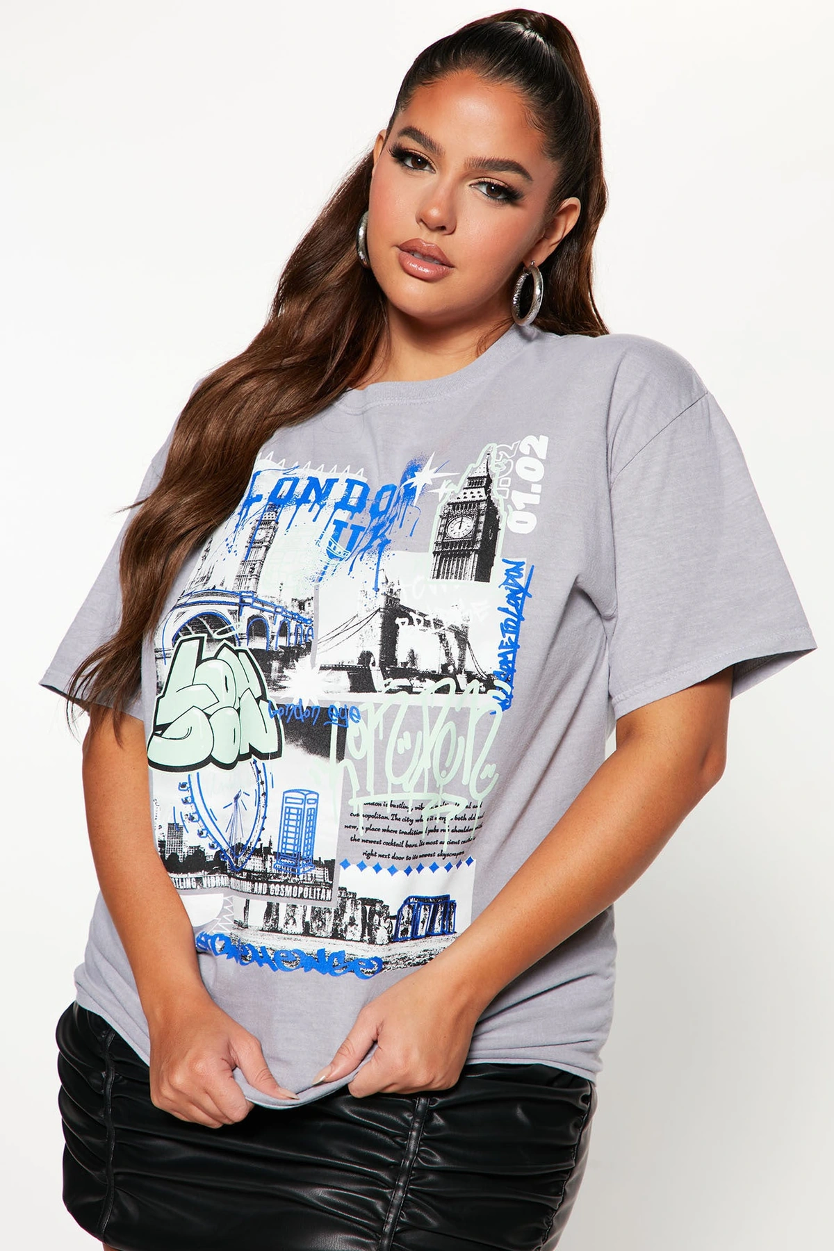 Life In London Graphic Tee - Grey — Cinzento