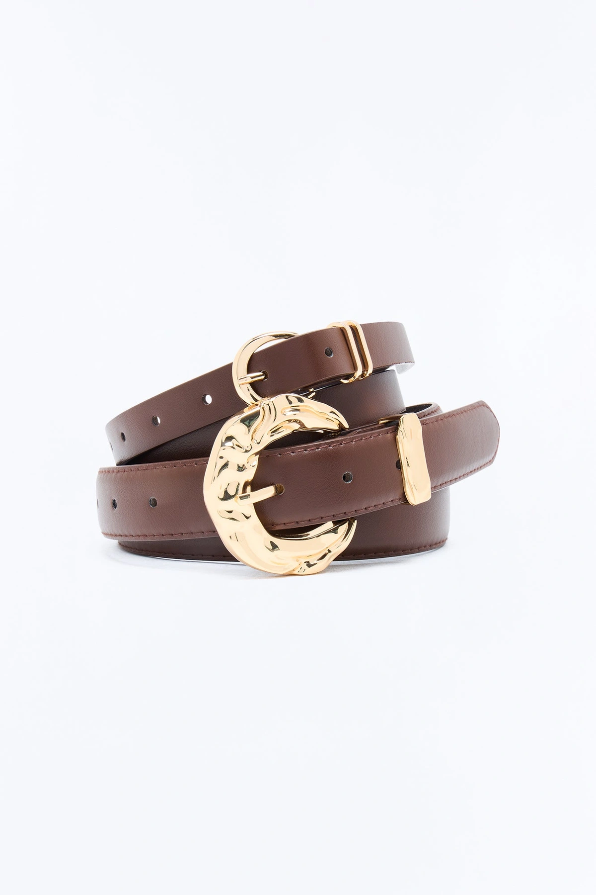 Catch Me Twice Faux Leather Belt Set - Brown — Castanho