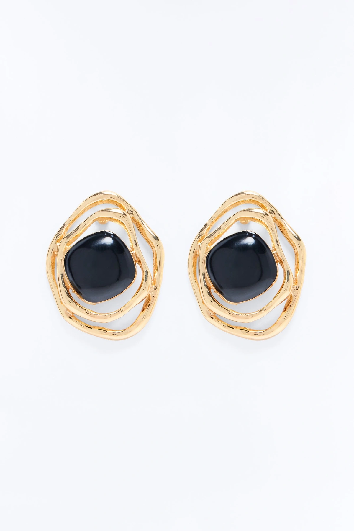 Desert Mirage Stud Earring - Gold/Black — Dourado/Preto