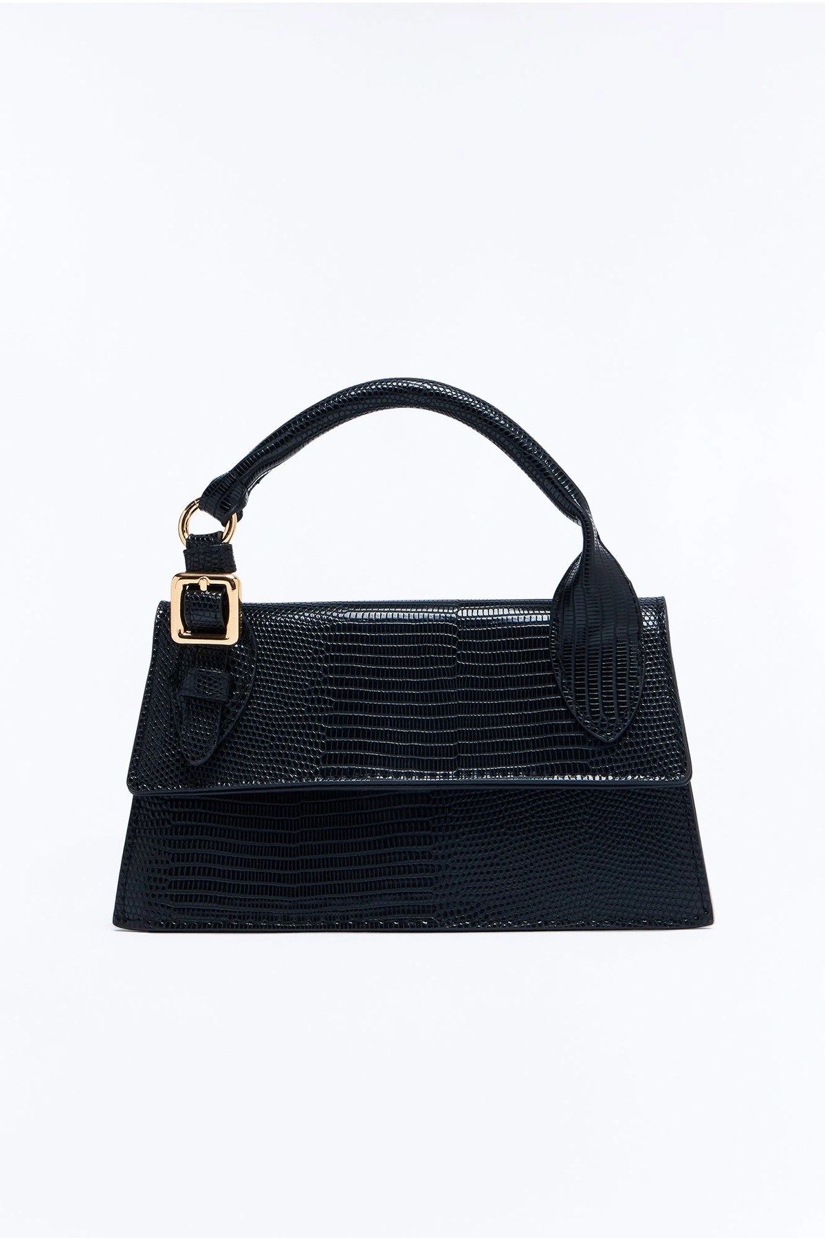 Beyond The View Faux Leather Satchel Handbag - Black — Preto