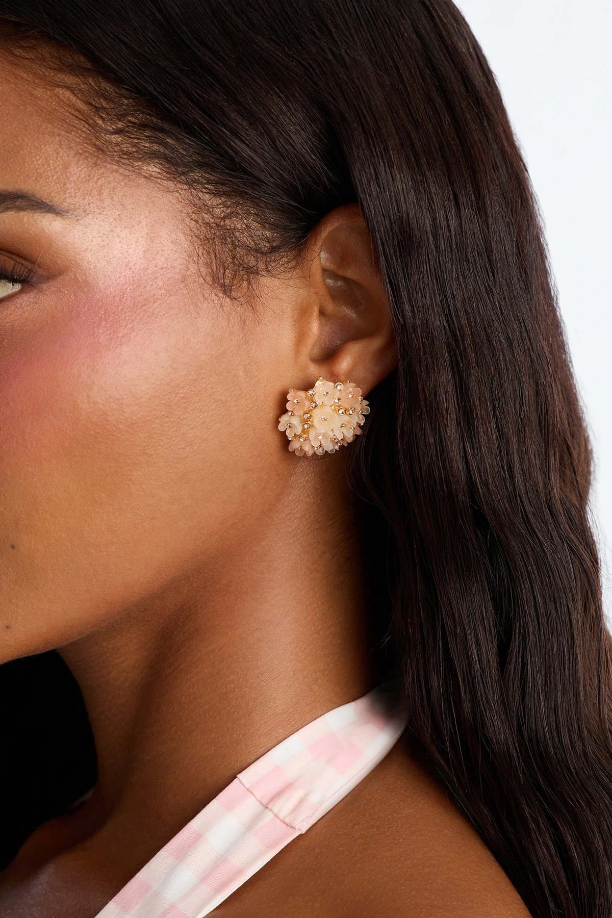 The Best Way Floral Stud Earrings - Pink/combo — Rosa/combinação