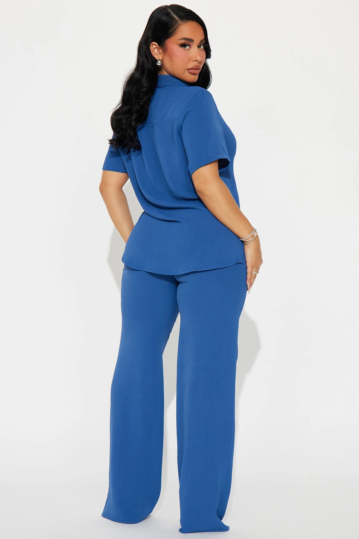 Makenzie Short Sleeve Pant Set - Slate Blue — Slate Azul