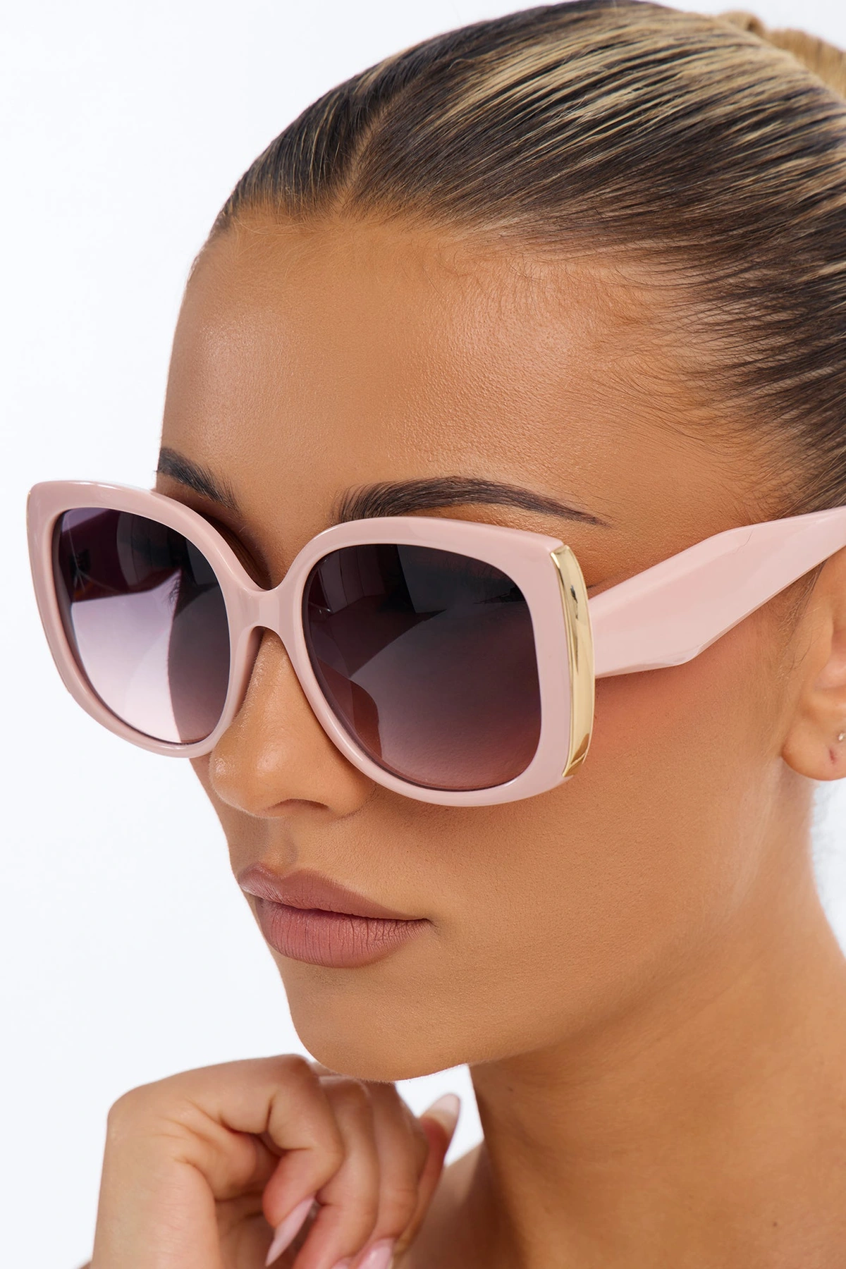 Angel Eyes Square Sunglasses - Pink — Rosa