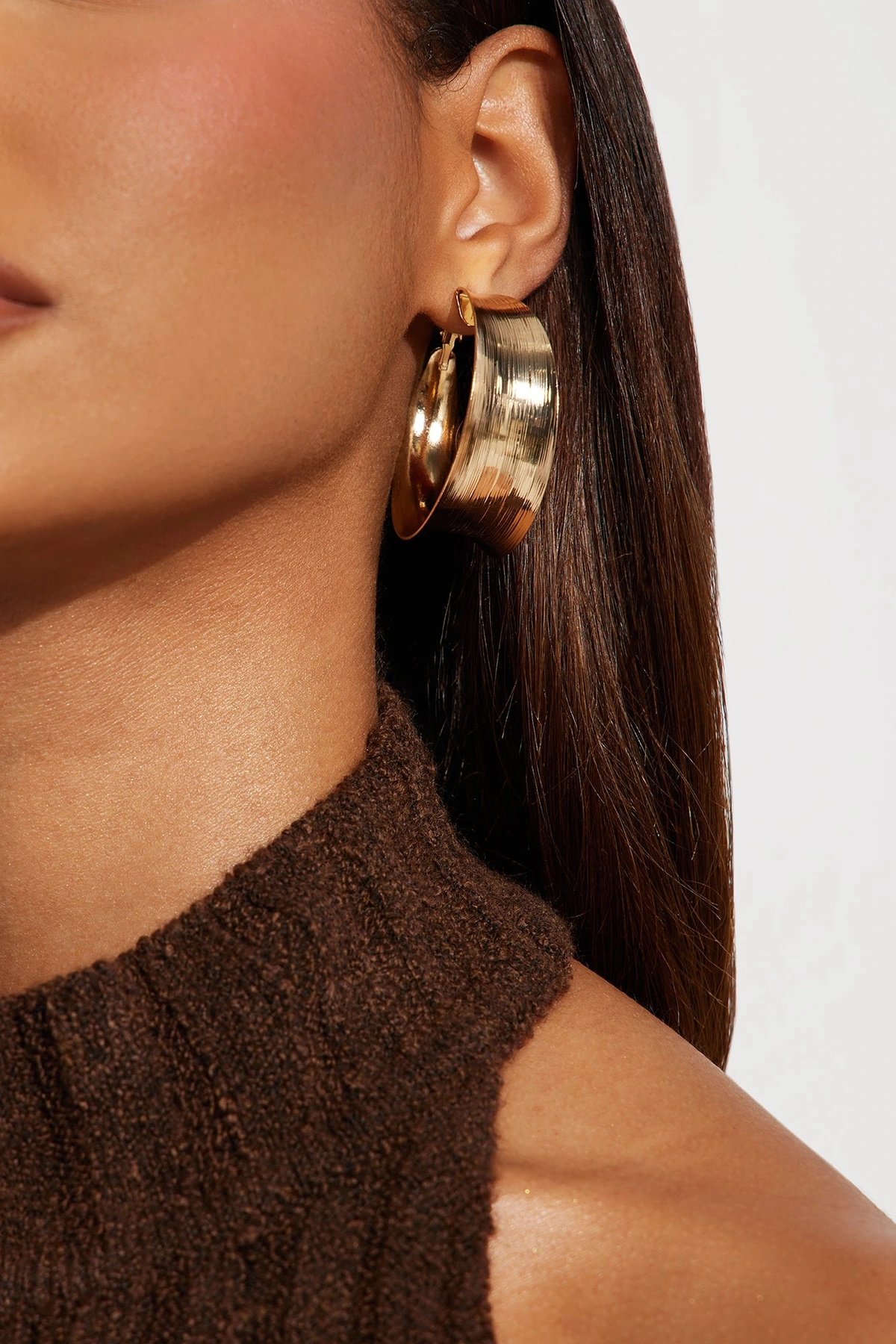 Serenity Hoop Earrings - Gold — Dourado