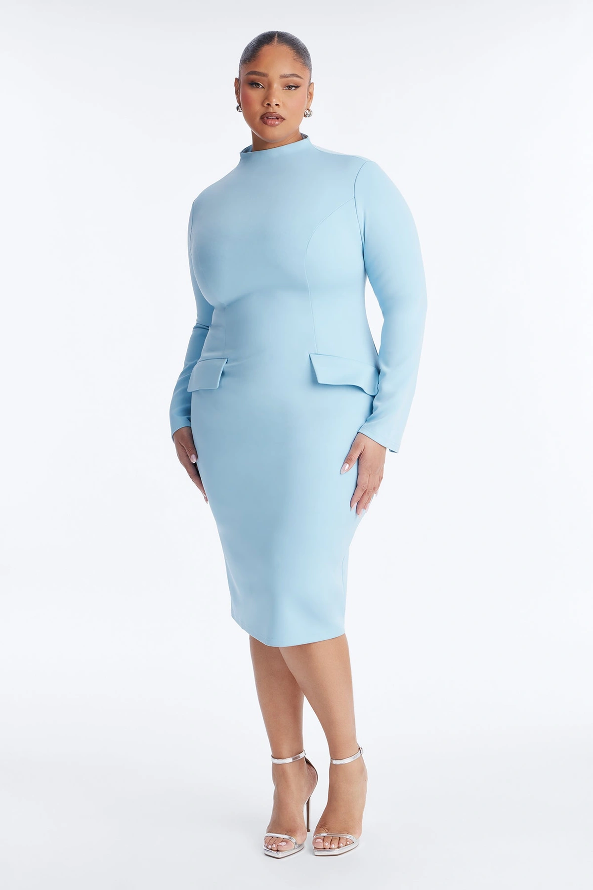 Above Average Ponte Midi Dress - Blue — Azul