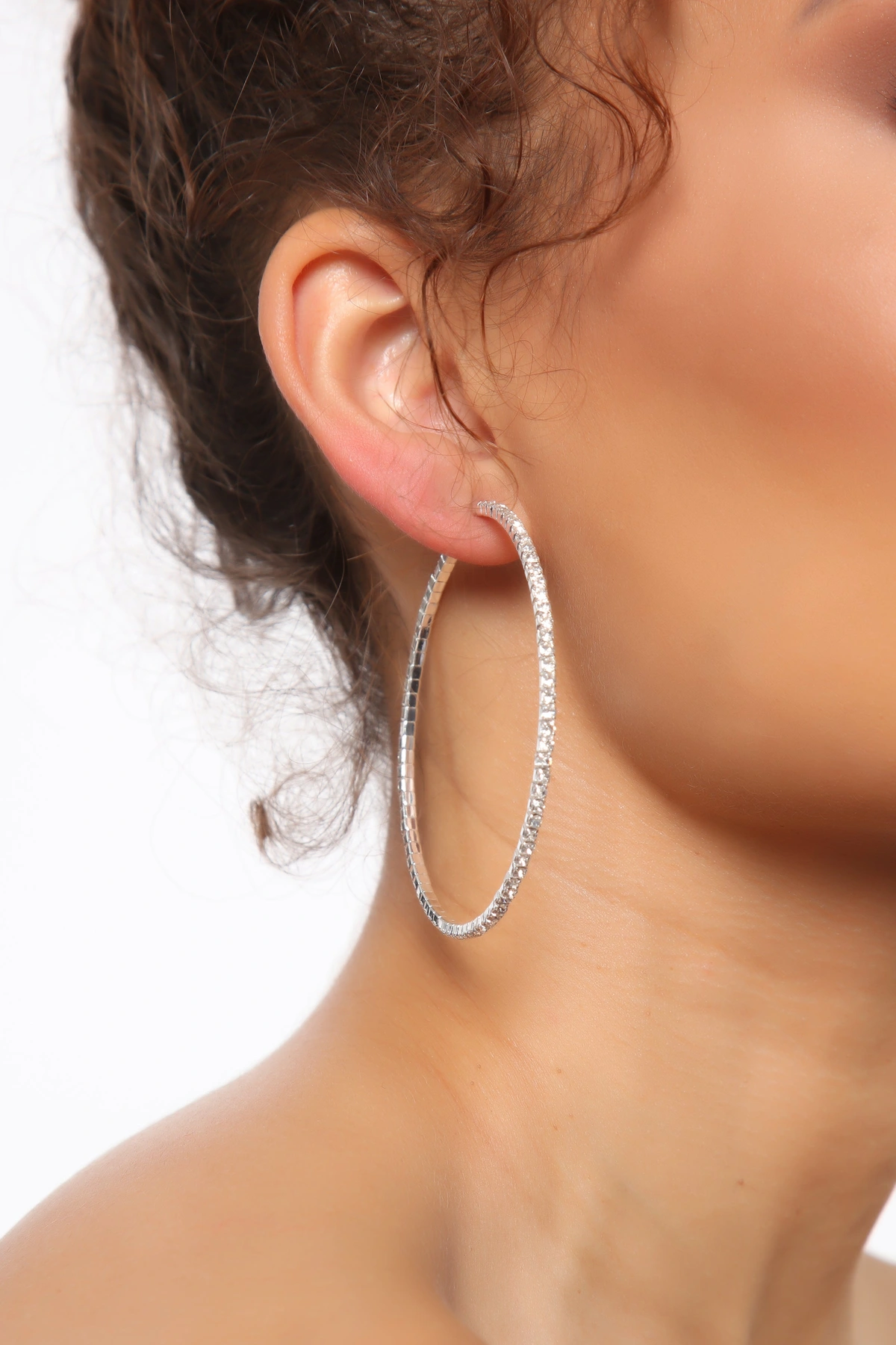 Baby Jewel Hoop Earrings - Silver — Prateado