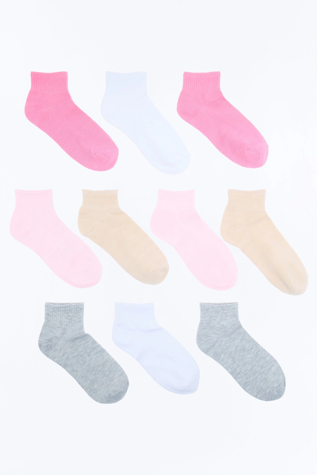 10 Pack Quarter Length Socks - Pink/combo — Rosa/combinação