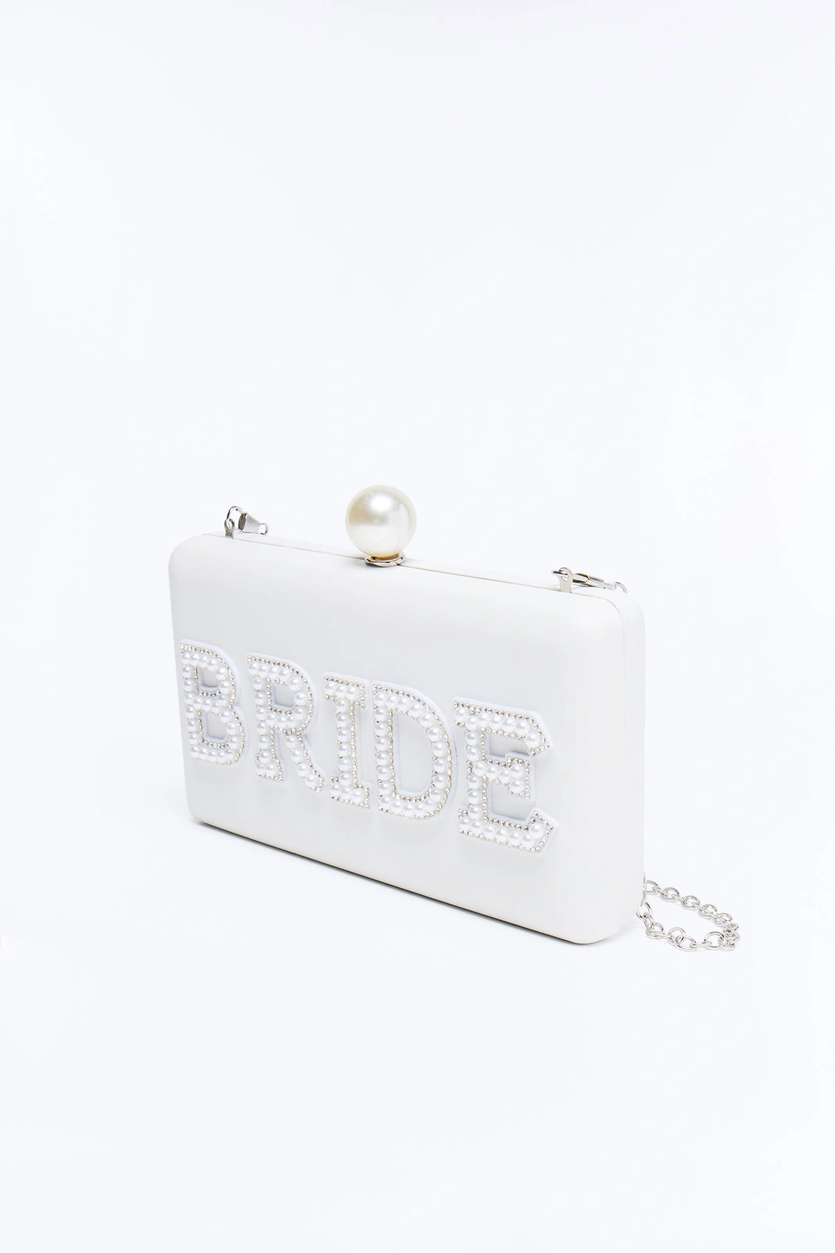 Bride's Pearls Faux Leather Clutch - Ivory — Marfim