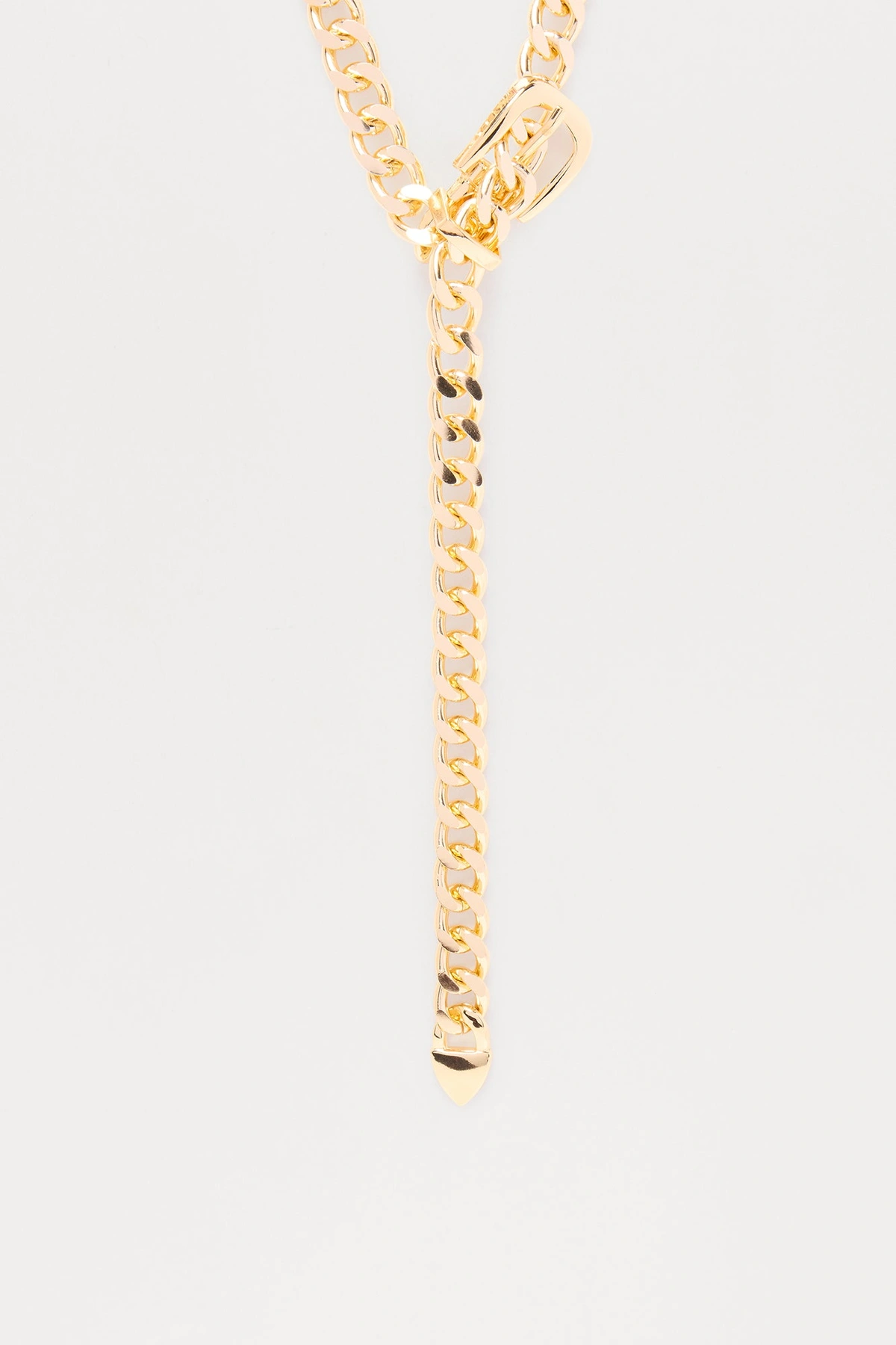 Buckle Up Buttercup Statement Lariat Necklace - Gold — Dourado