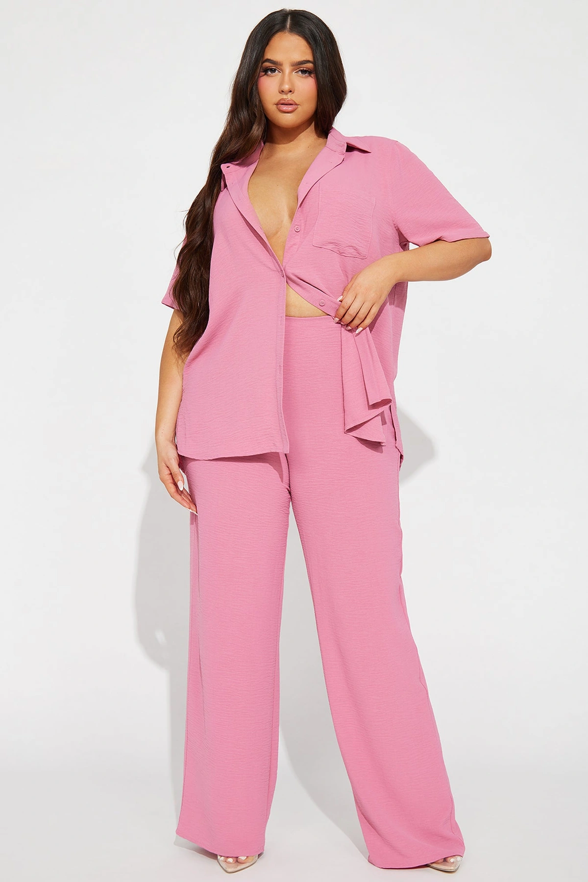 Makenzie Short Sleeve Pant Set - Mauve — Malva