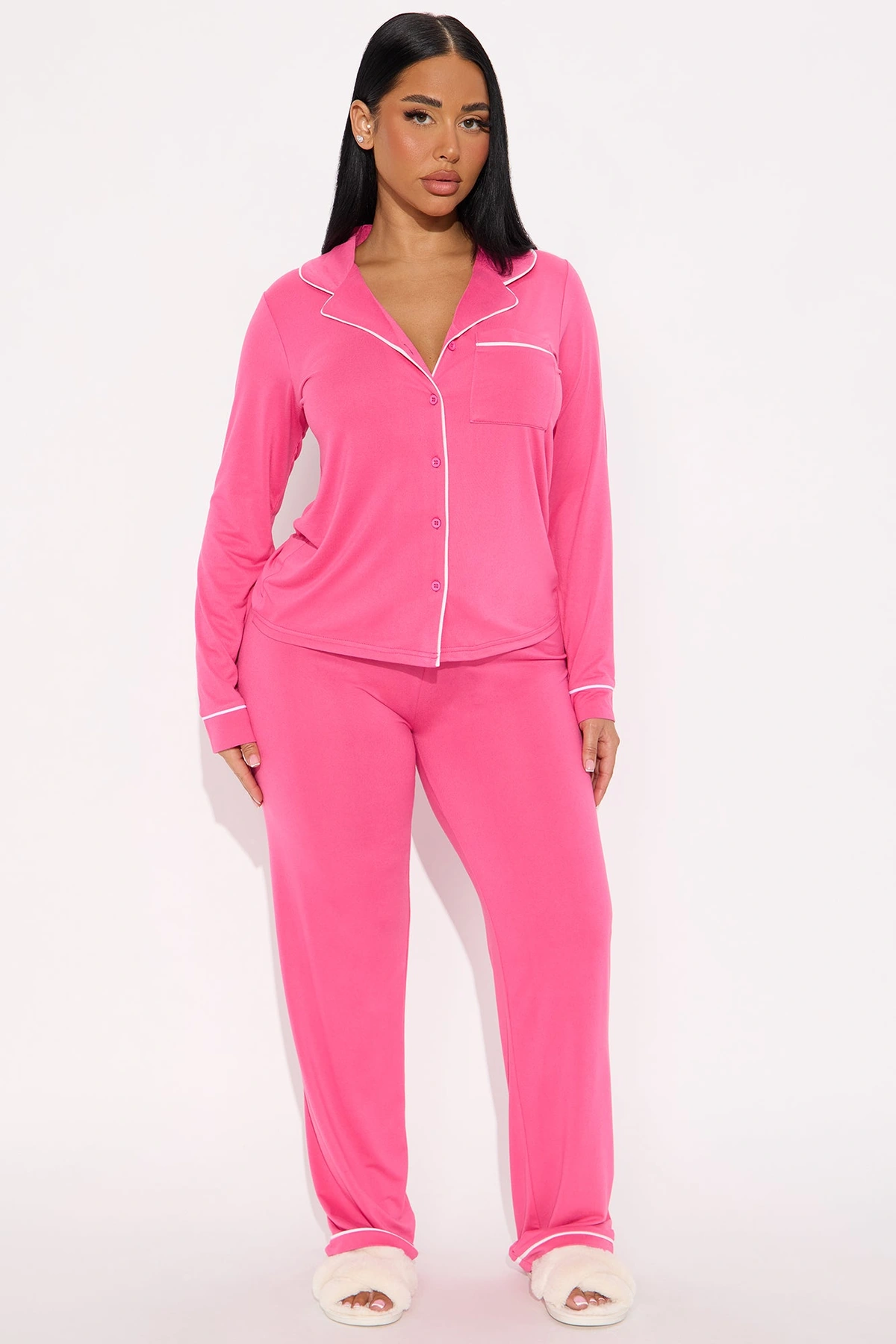 In The Morning PJ Pant Set - Hot Pink — Hot Rosa
