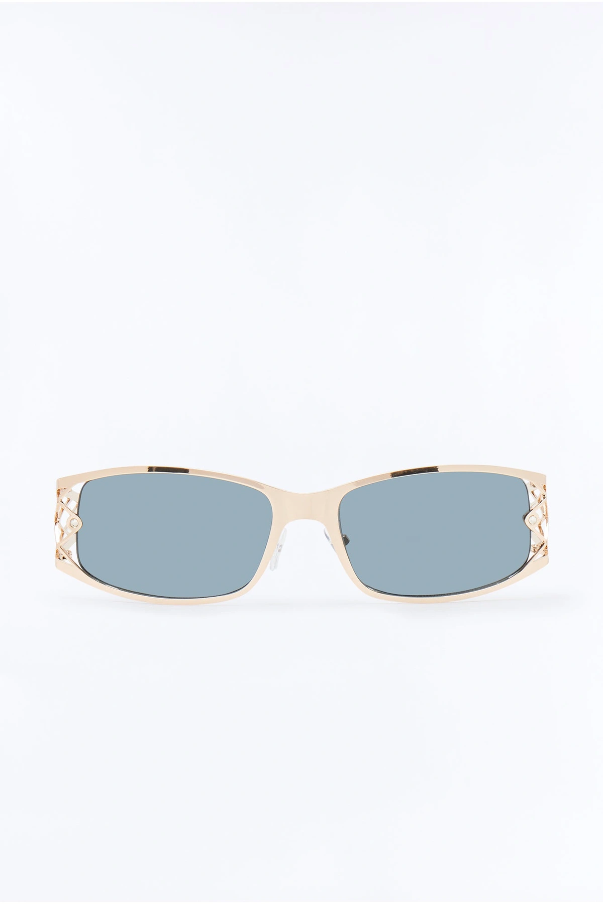 Matrix Baddie Square Sunglasses - Gold/Black — Dourado/Preto