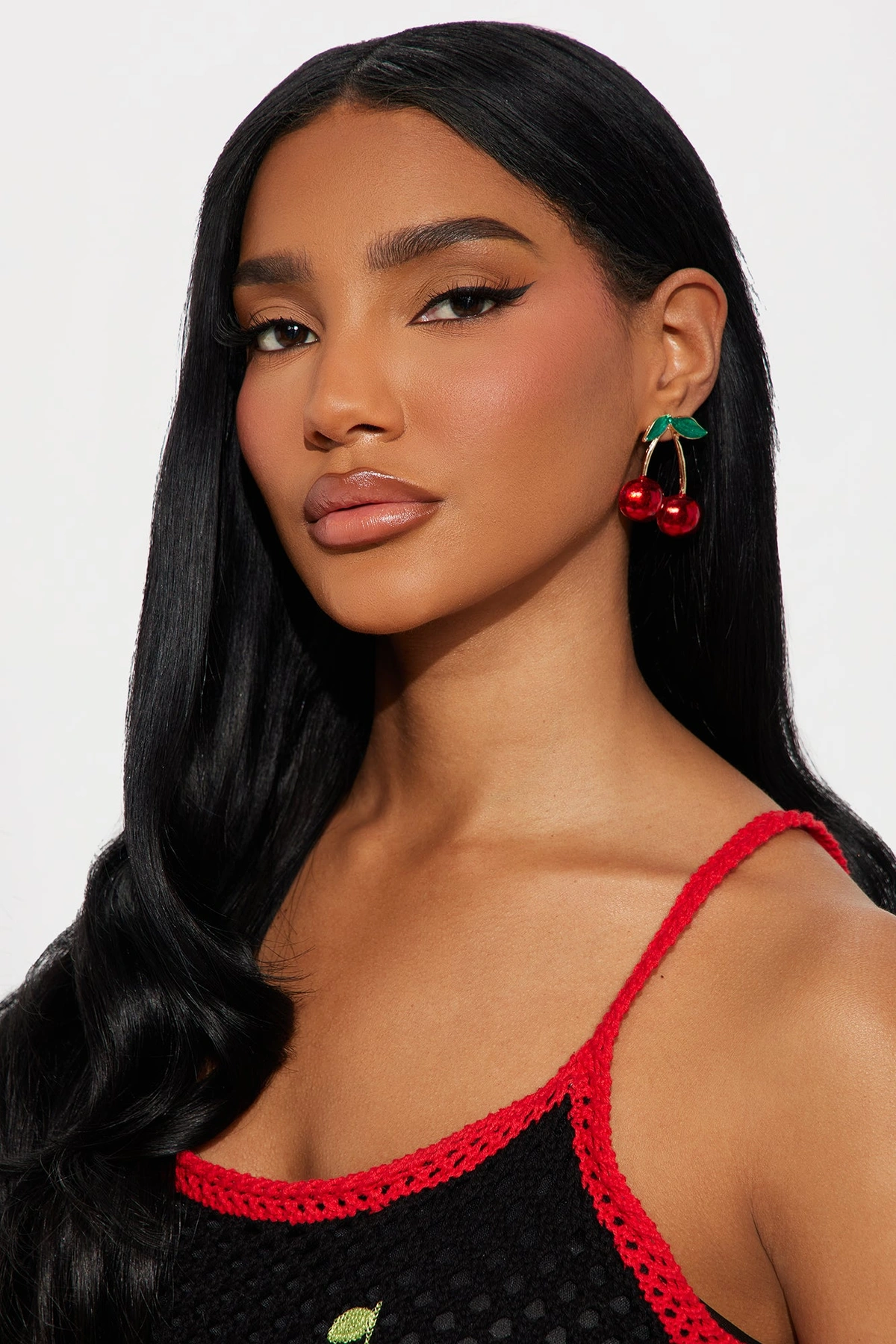 Cherry Cheeks Earrings - Red/combo — Vermelho/combinação