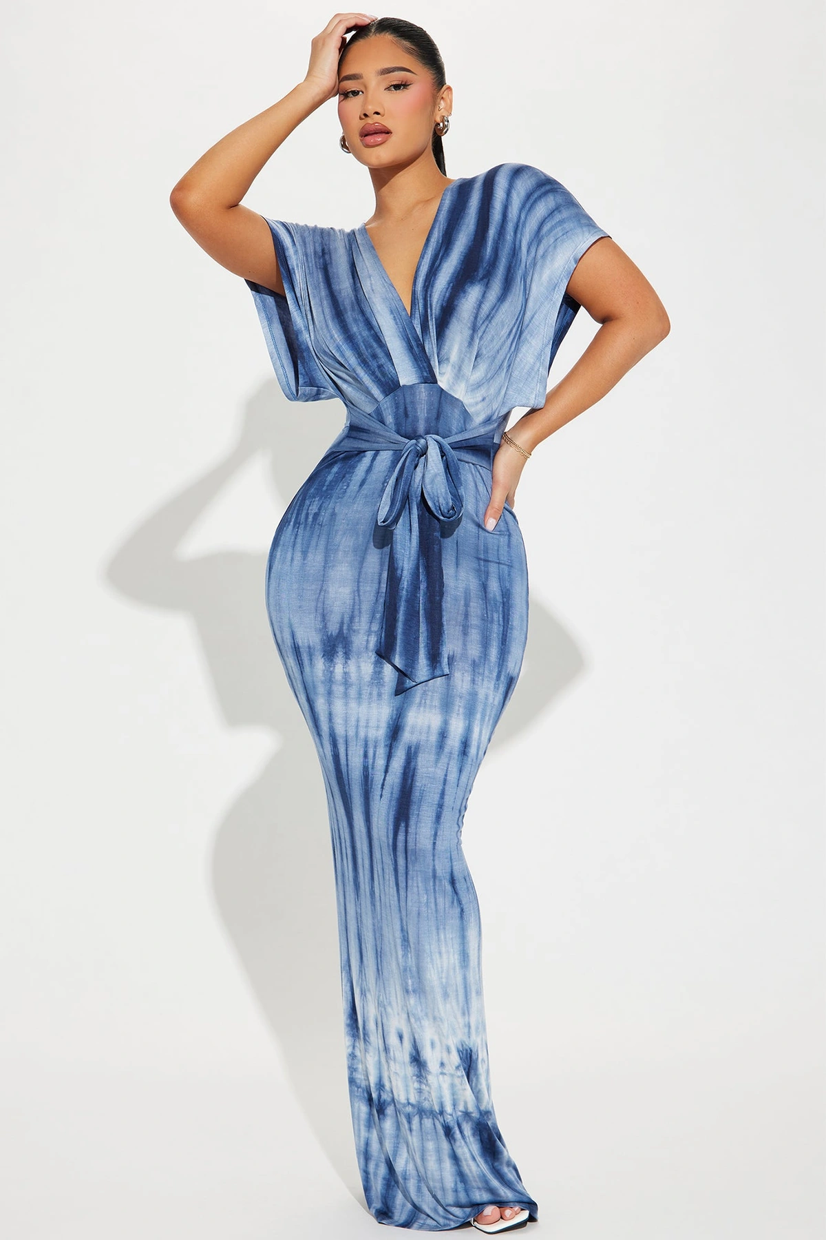 Gigi Tie Dye Maxi Dress - Blue/combo — Azul/combinação