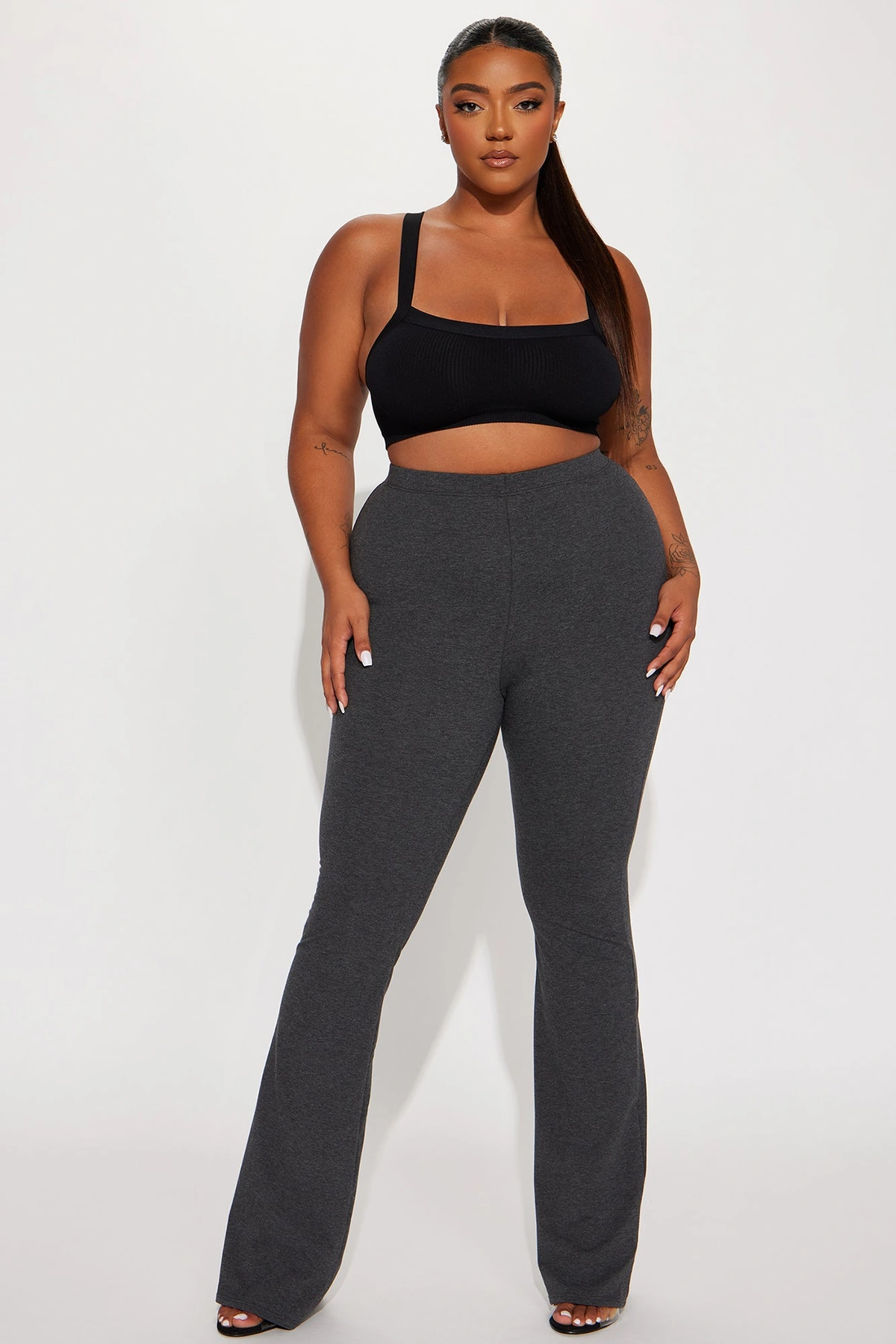 Tall Adriana Flare Pant - Charcoal — Cinzento-escuro