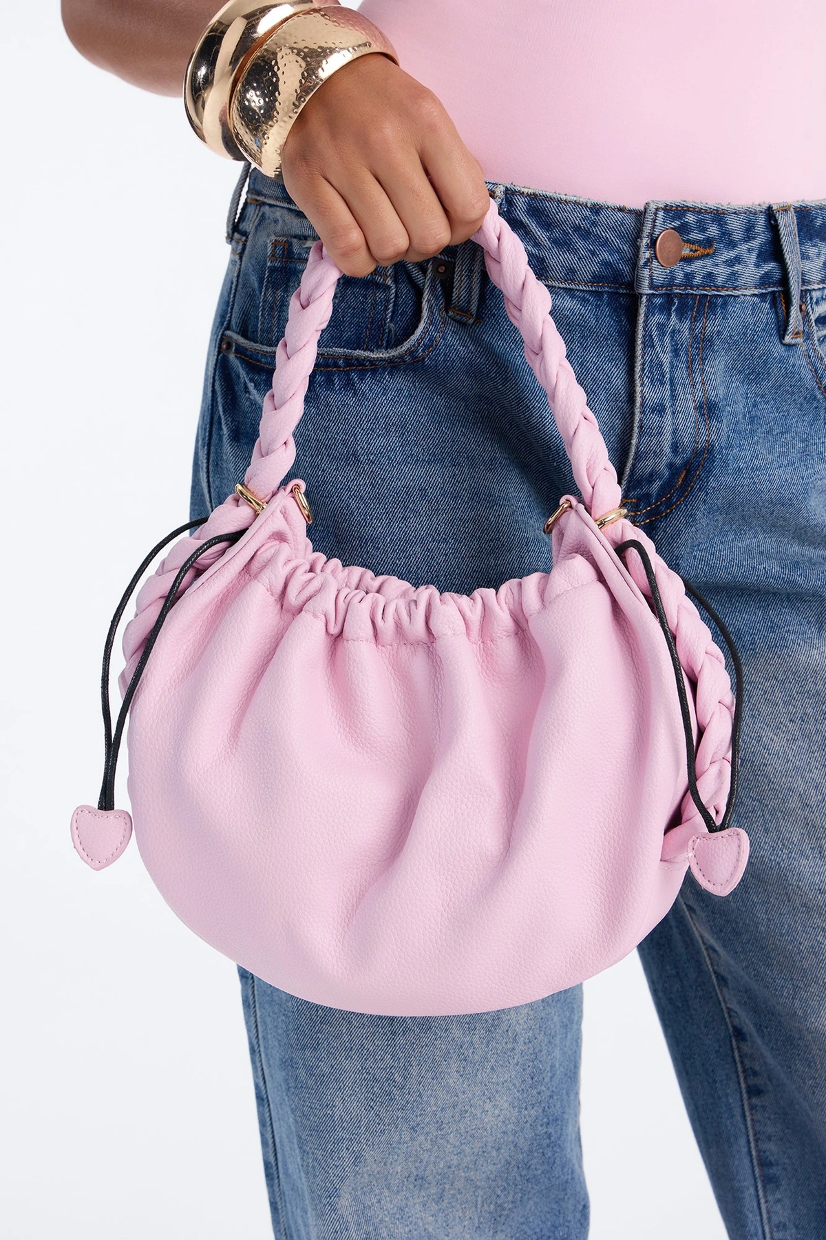 Pull Me Closer Faux Leather Crossbody Handbag - Blush — Blush