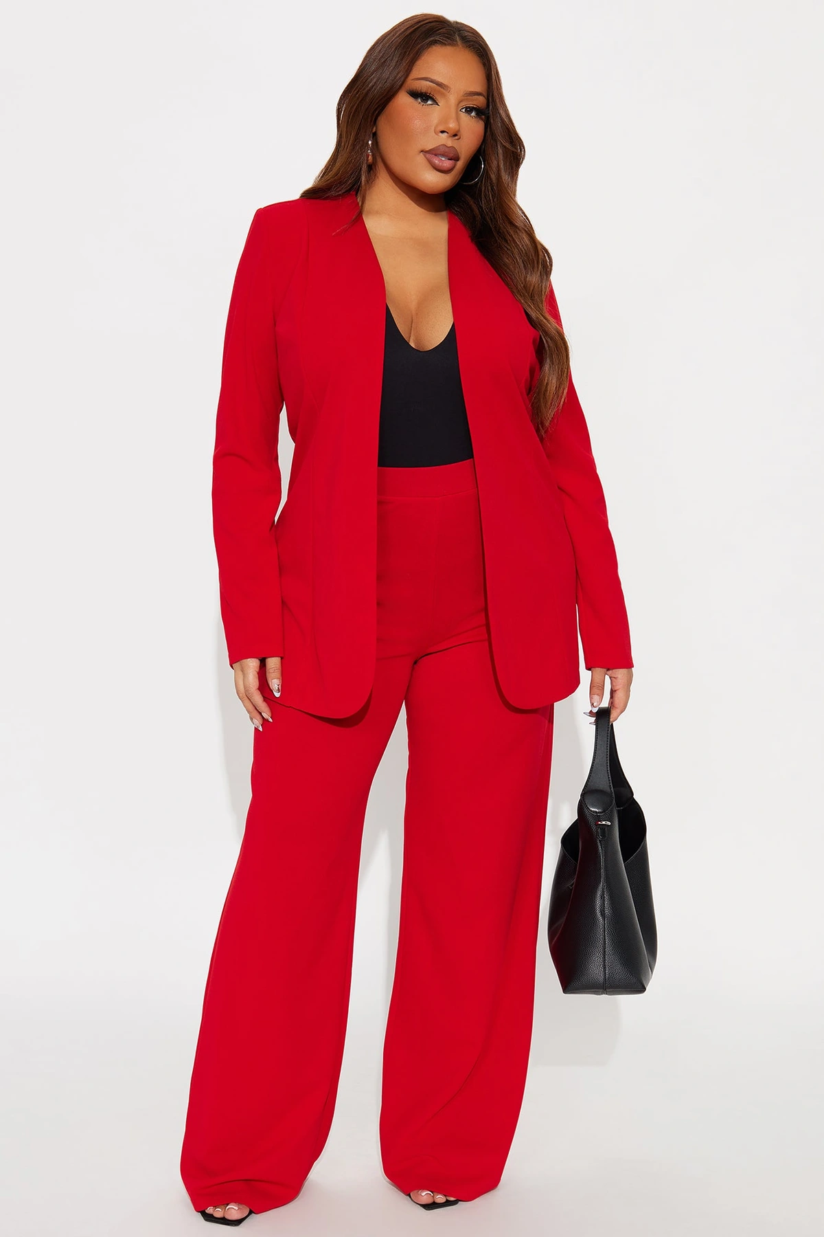 Payin' It Forward Wide Leg Pant Set - Red — Vermelho