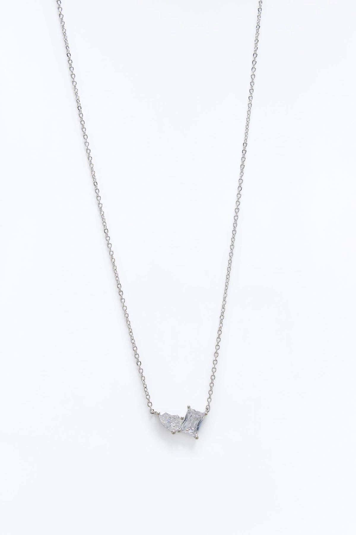 Cubic Zirconia Better Together Necklace - Silver — Prateado