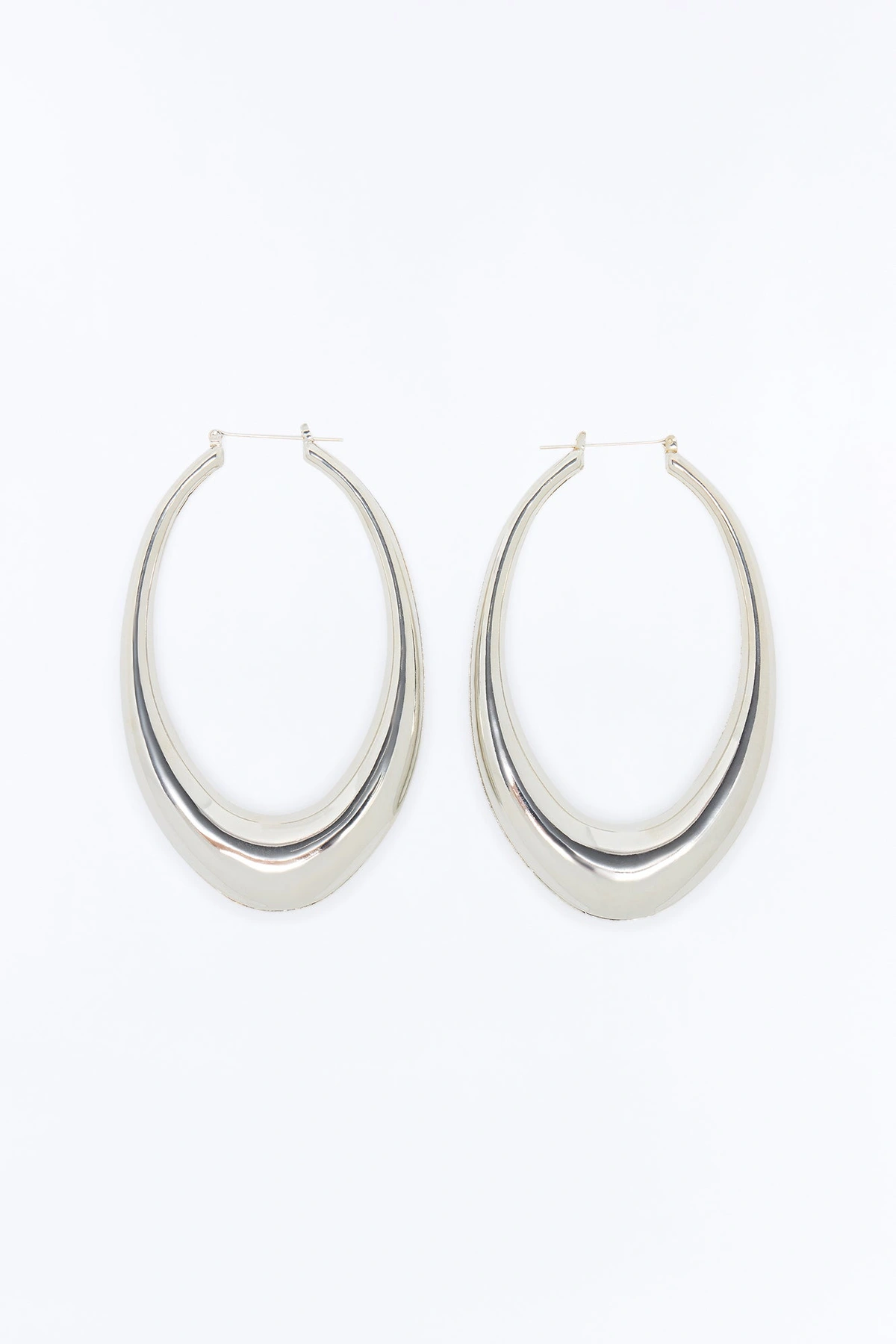 Dramatic Much Hoop Earrings - Silver — Prateado