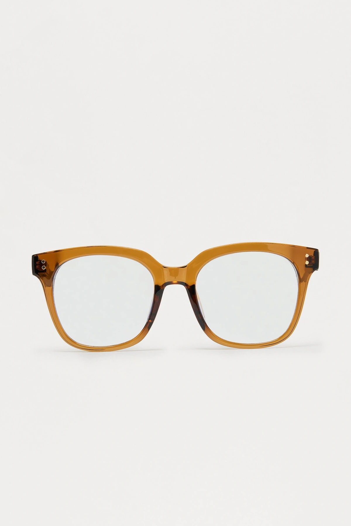Hand Written Square Blue Light Glasses - Brown/combo — Castanho/combinação