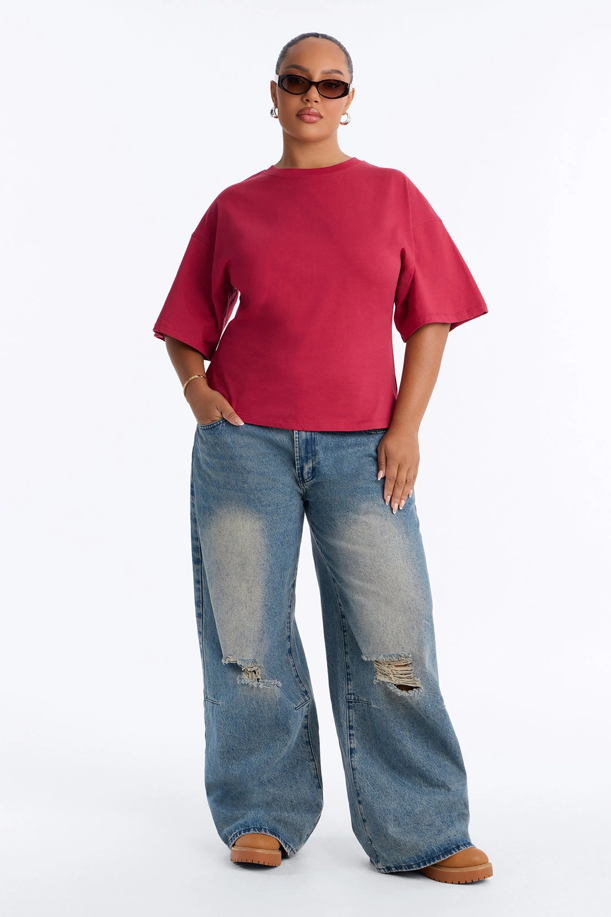Jayden Fitted T-Shirt - Raspberry — Raspberry