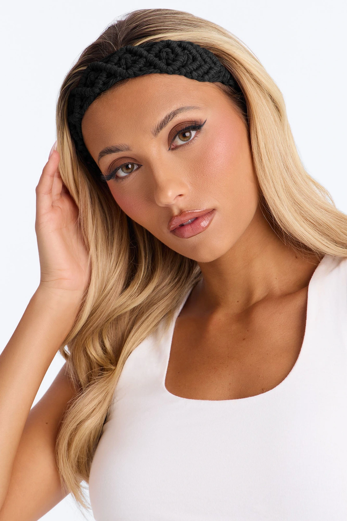 Braid My Hair Crochet Headband - Black — Preto