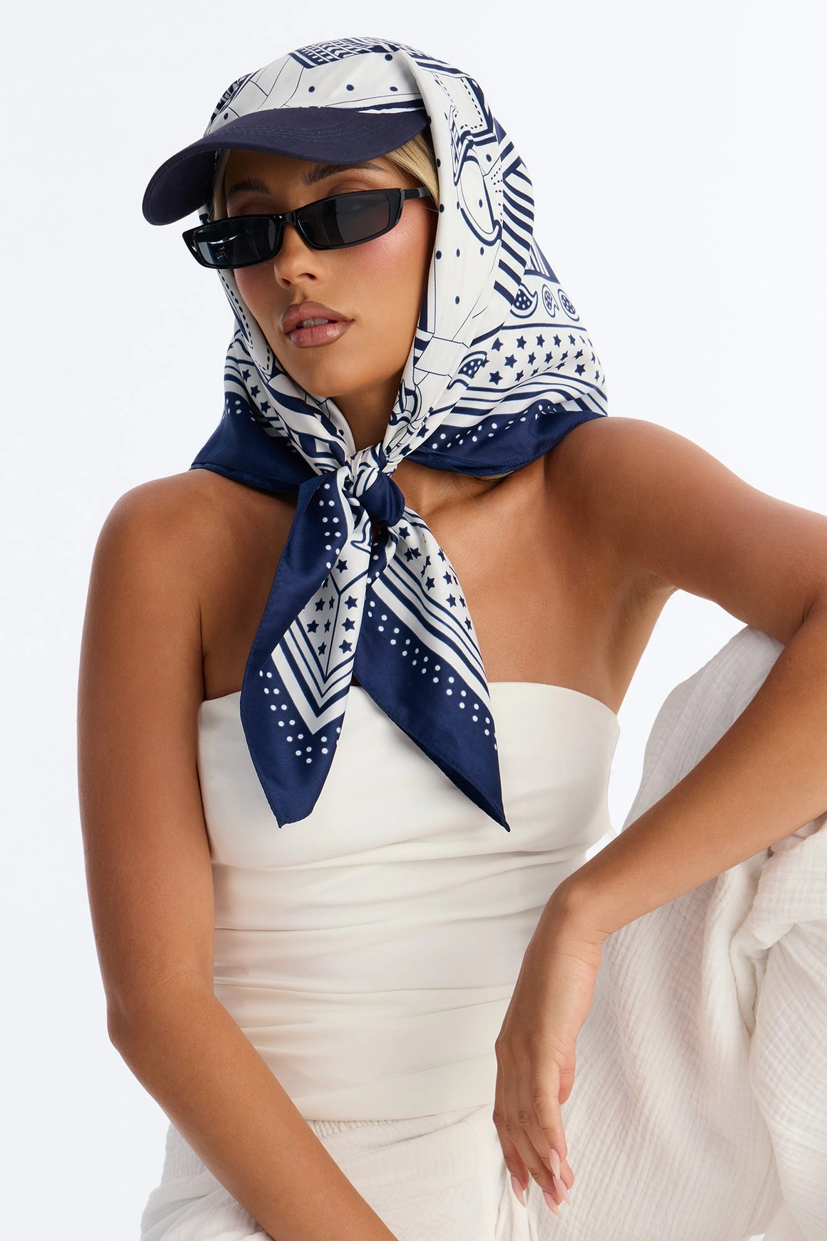 Feeling Free Visor And Head Wrap - Blue/combo — Azul/combinação