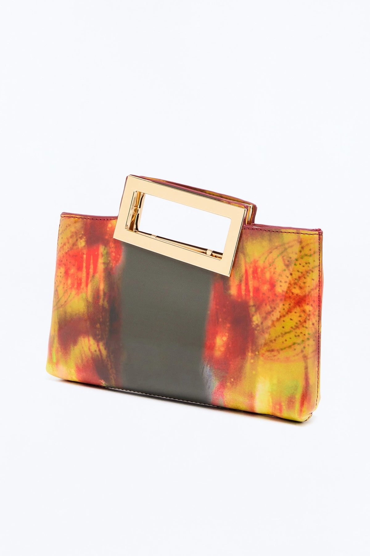 Flame And Fire Faux Leather Clutch - Multi Color — Multicolor