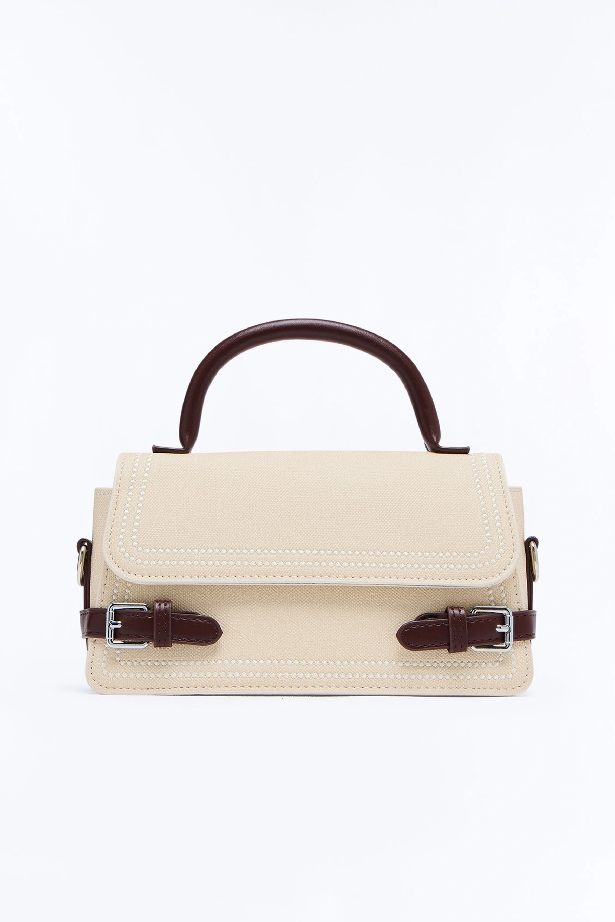 Whatever She Says Canvas Satchel Handbag - Ivory/combo — Marfim/combinação