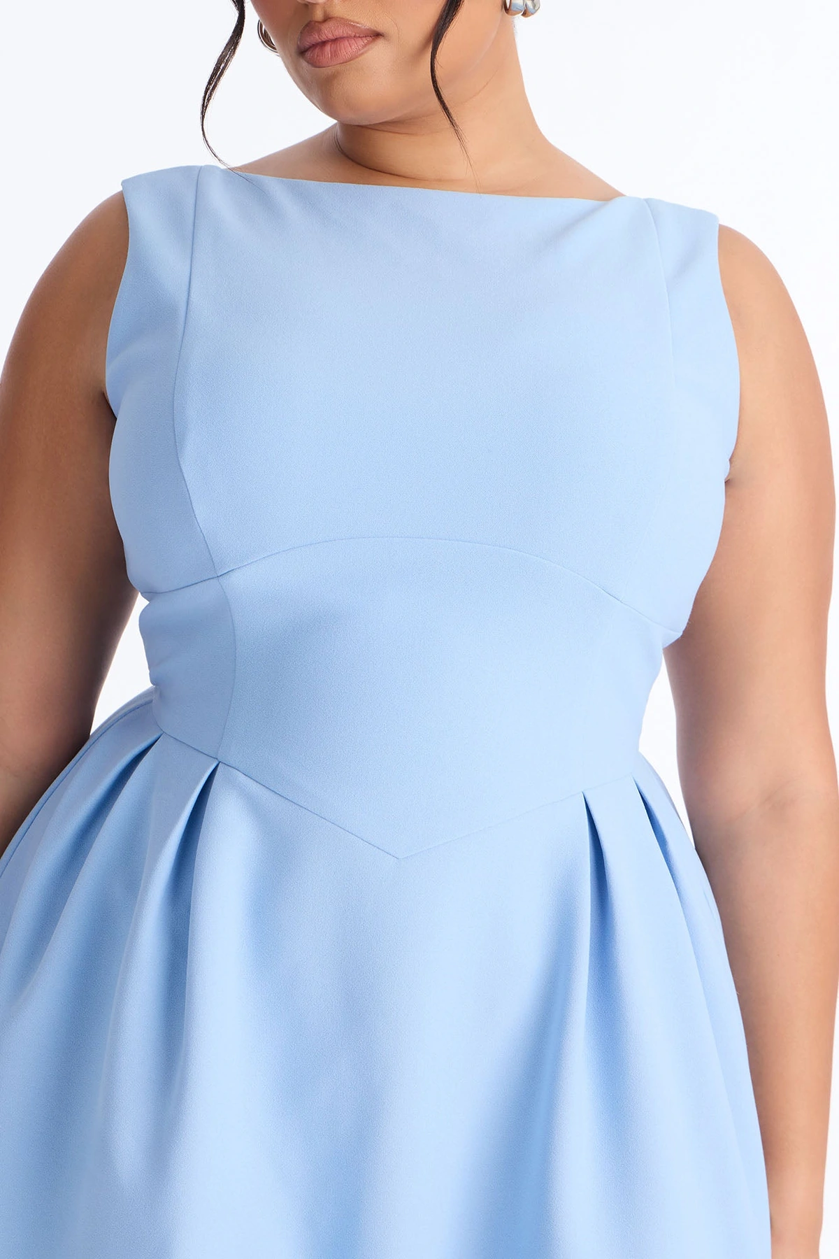 Anika Pleated Midi Dress - Blue — Azul