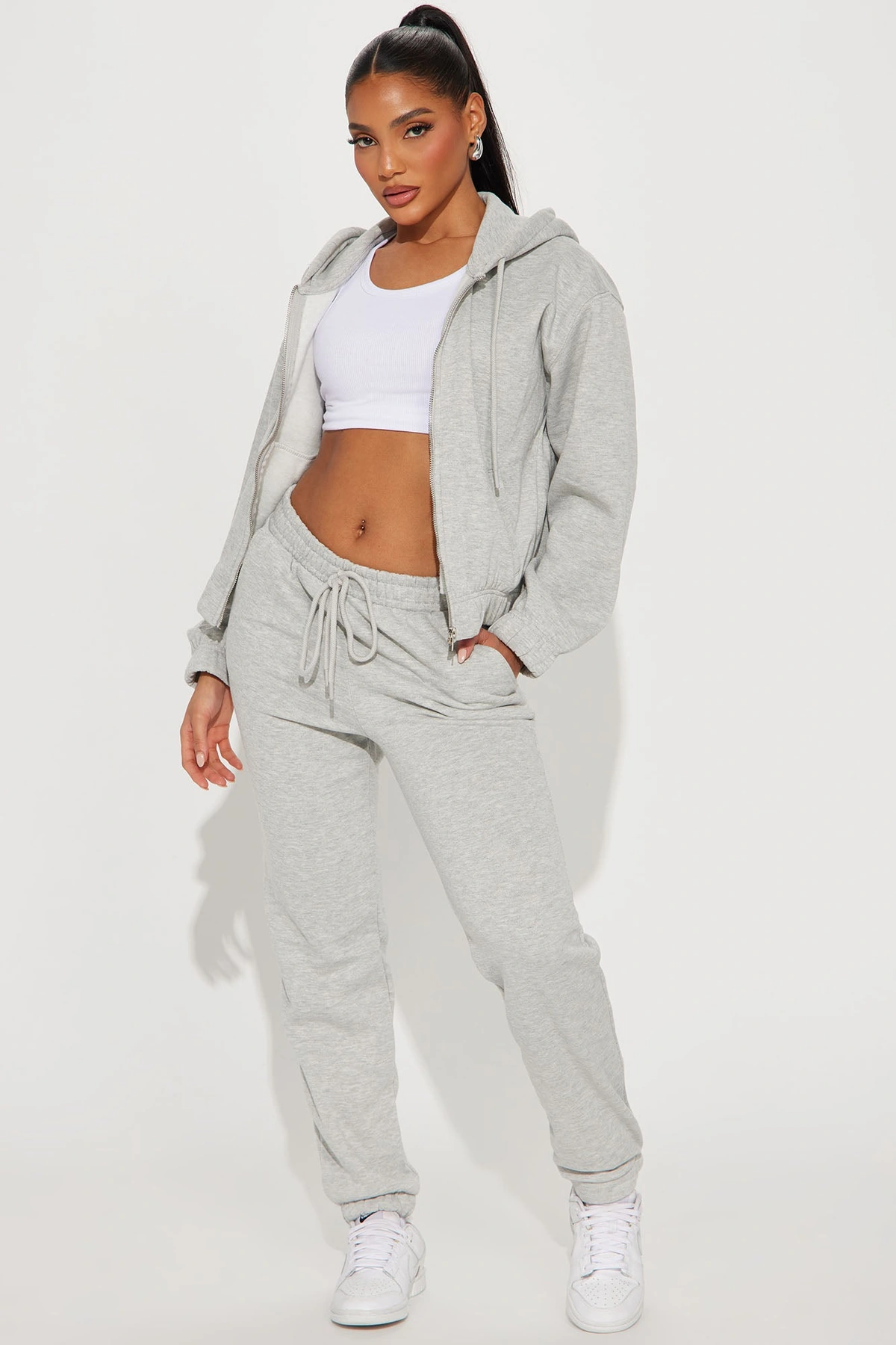 Endless Trips Fleece Jogger Set - Heather Grey — Cinzento mesclado