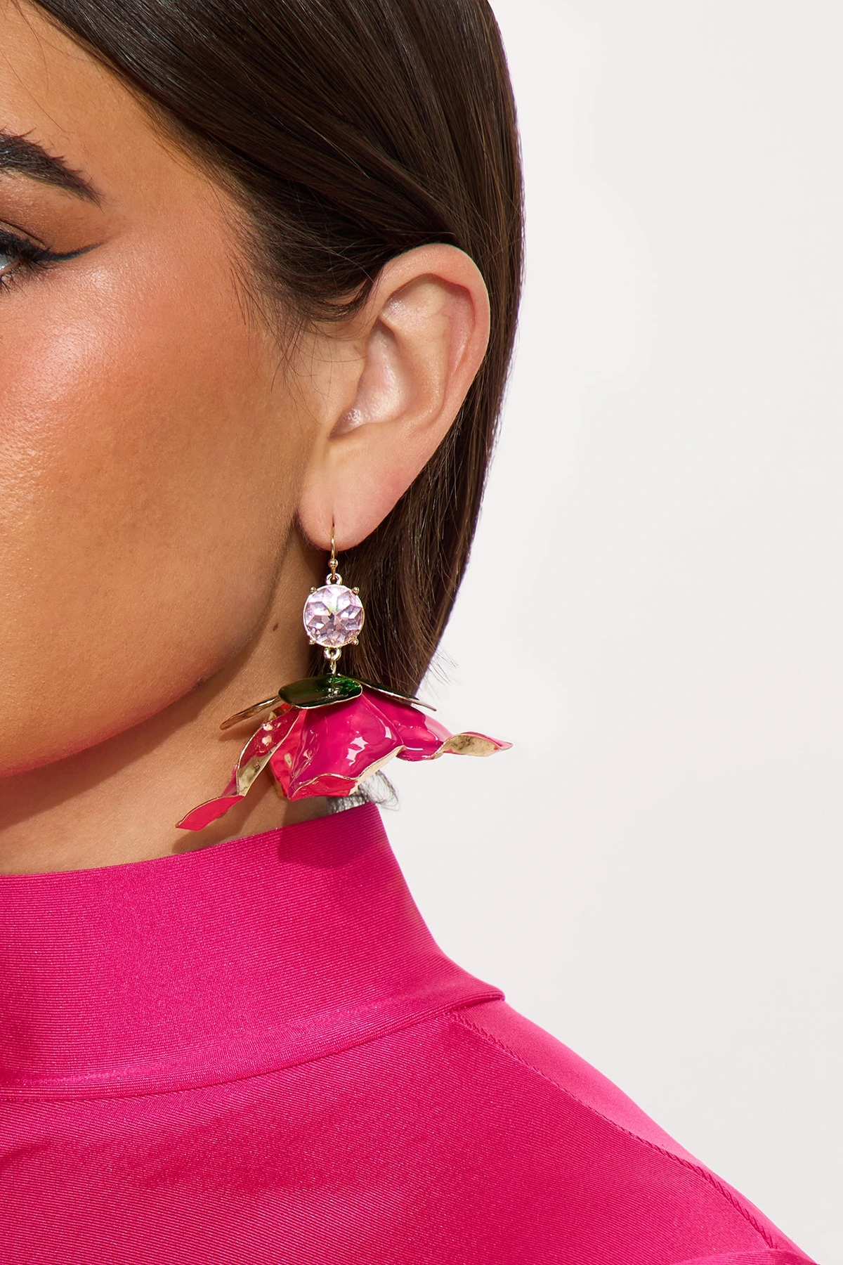 Blessed Blossom Floral Drop Earrings - Red — Vermelho