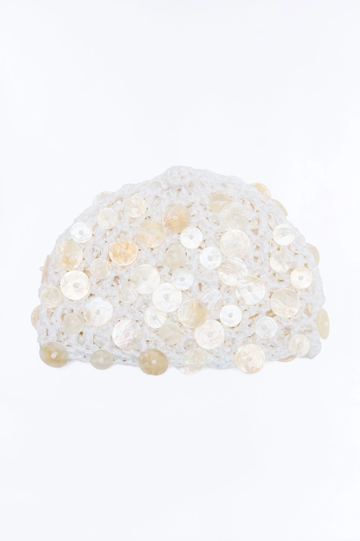 Deep Waters Crochet Beanie - White — Branco