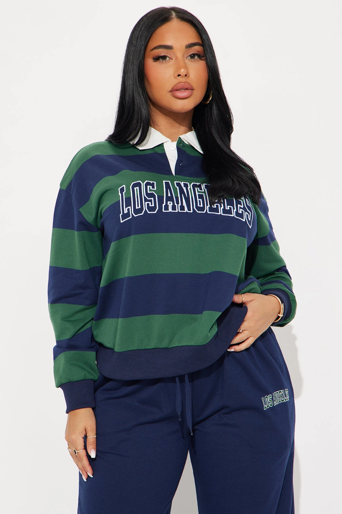 Sporty Day Wide Leg Pant Set - Hunter — Verde-escuro