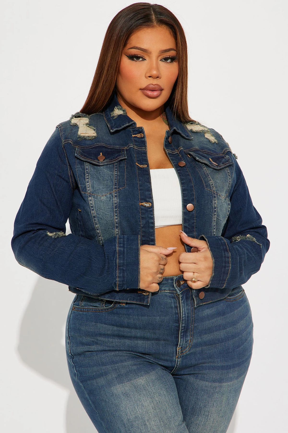 Kelly Denim Jacket - Dark — escuro
