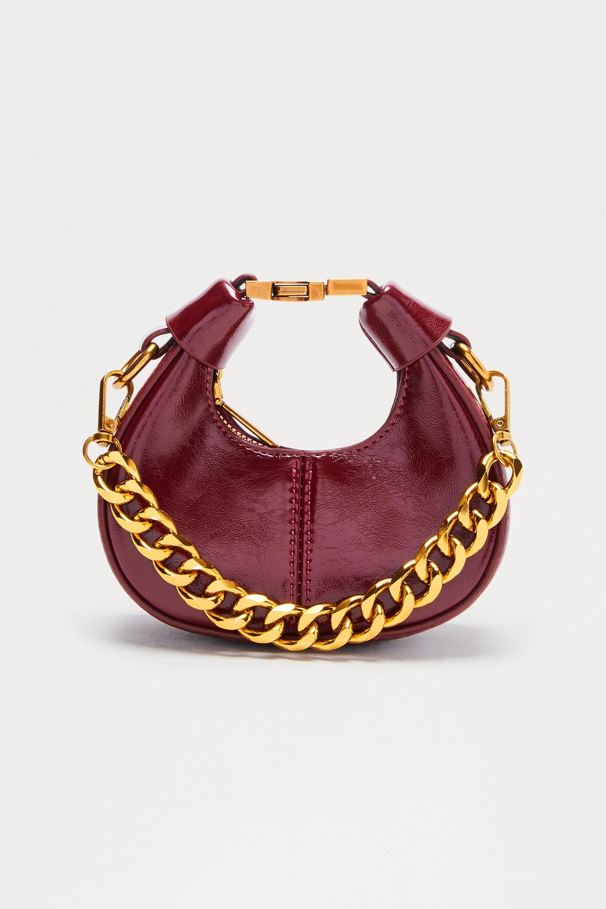 Lil' Link Mini Faux Leather Clutch - Burgundy — Bordô