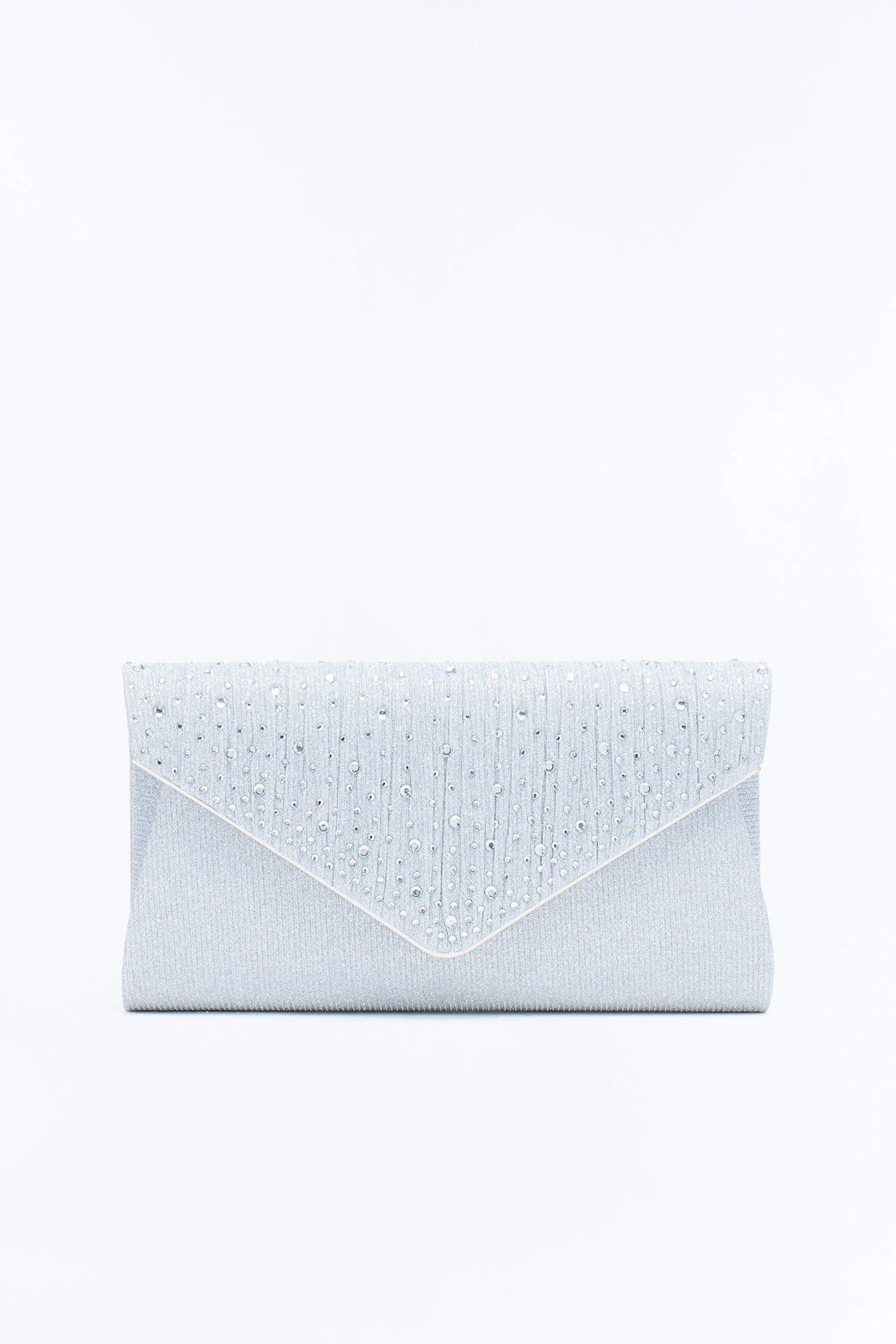 Dew Drops Sequin Clutch Handbag - Silver — Prateado