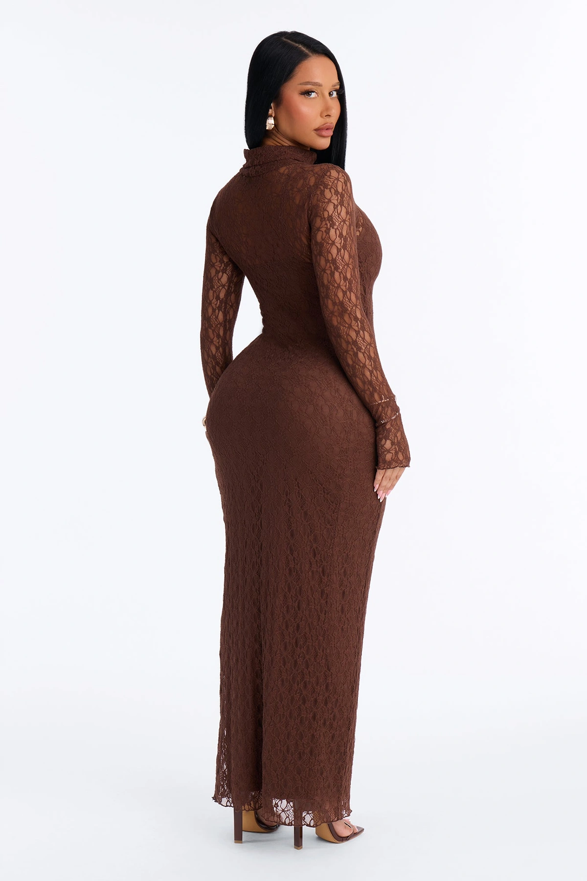 Katie Lace Maxi Dress - Chocolate — Chocolate