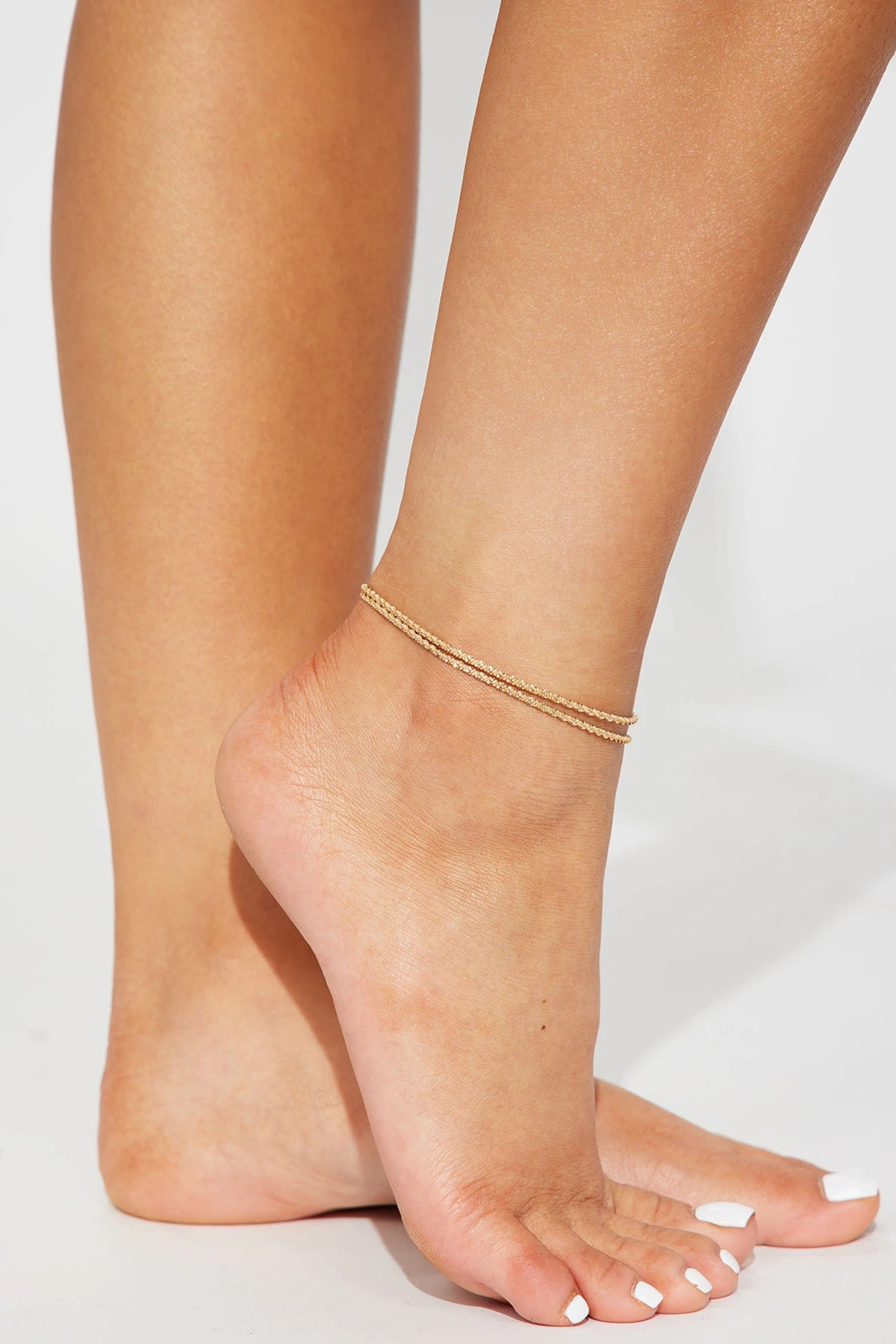 Peeking Through 2 Piece Anklet Set - Gold — Dourado