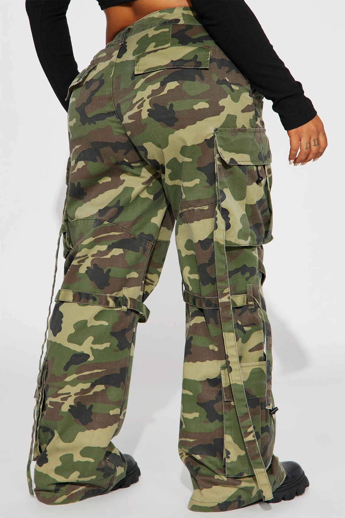 Level You Up Camo Cargo Pant - Olive/combo — Verde-azeitona/combinação
